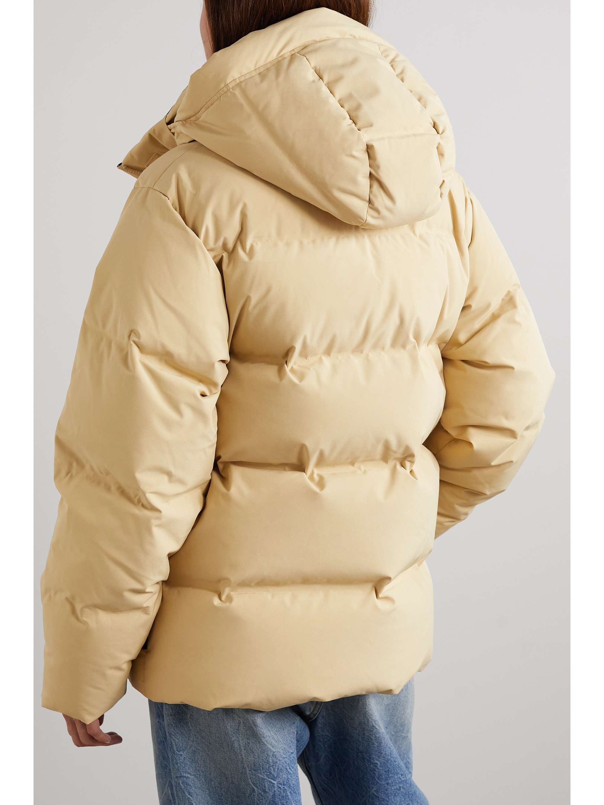 Beige Besseggen hooded quilted shell 
