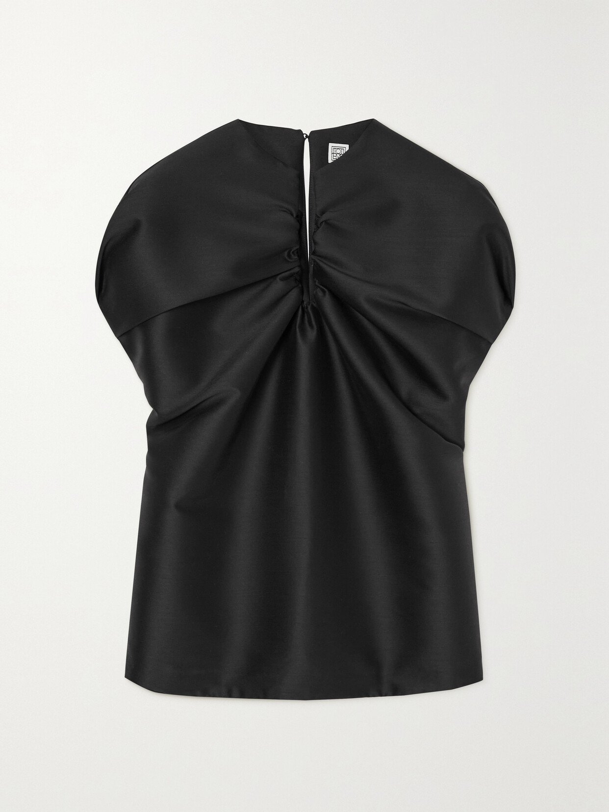 TOTEME Gathered Duchesse-satin Top