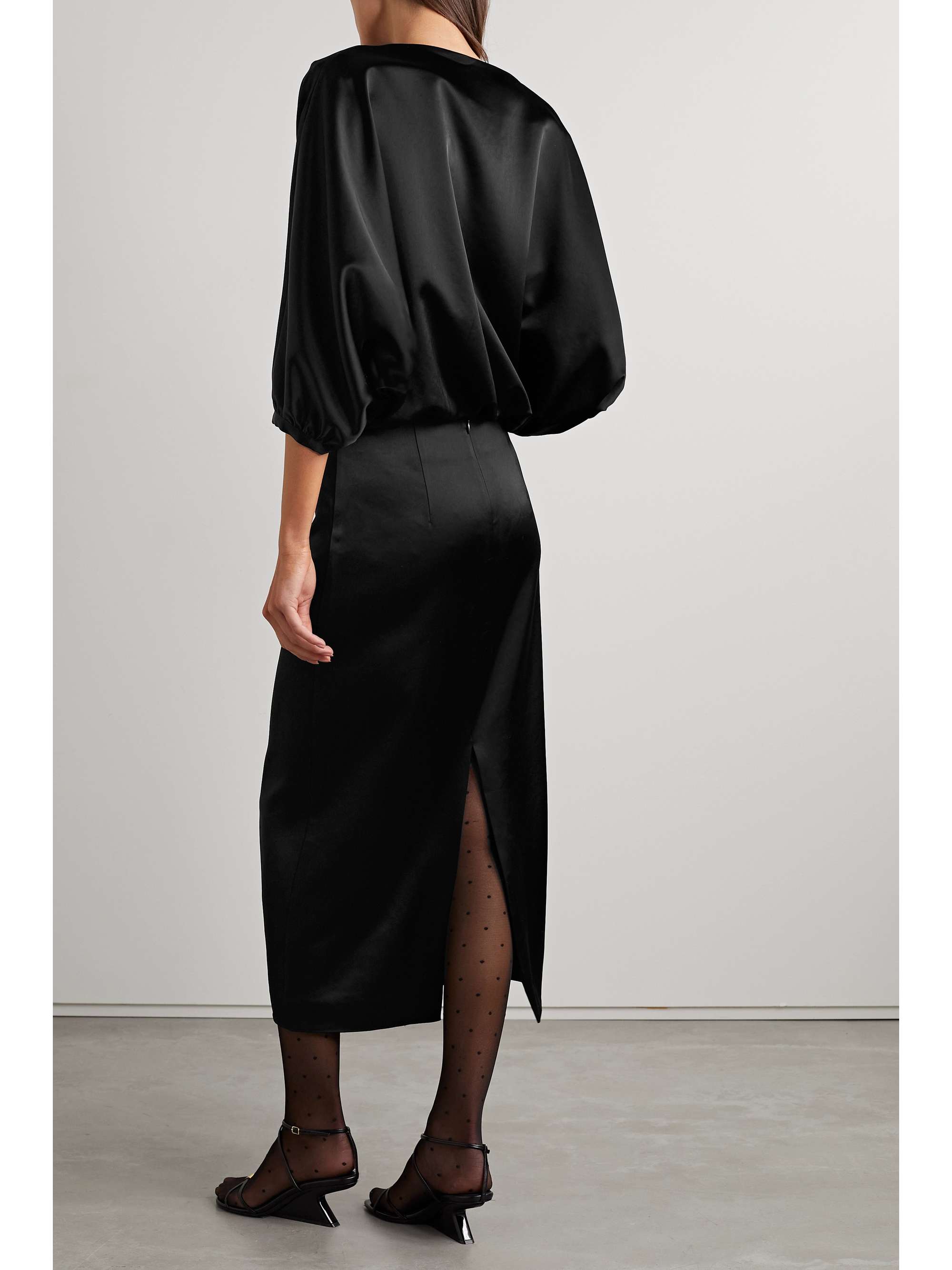 TOTEME Draped satin midi dress
