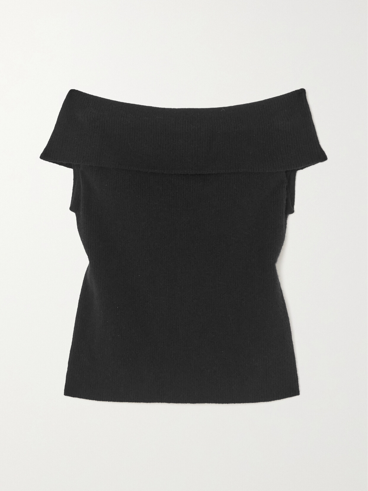 Totême Off-shoulder Evening Viscose Blend Top In Black