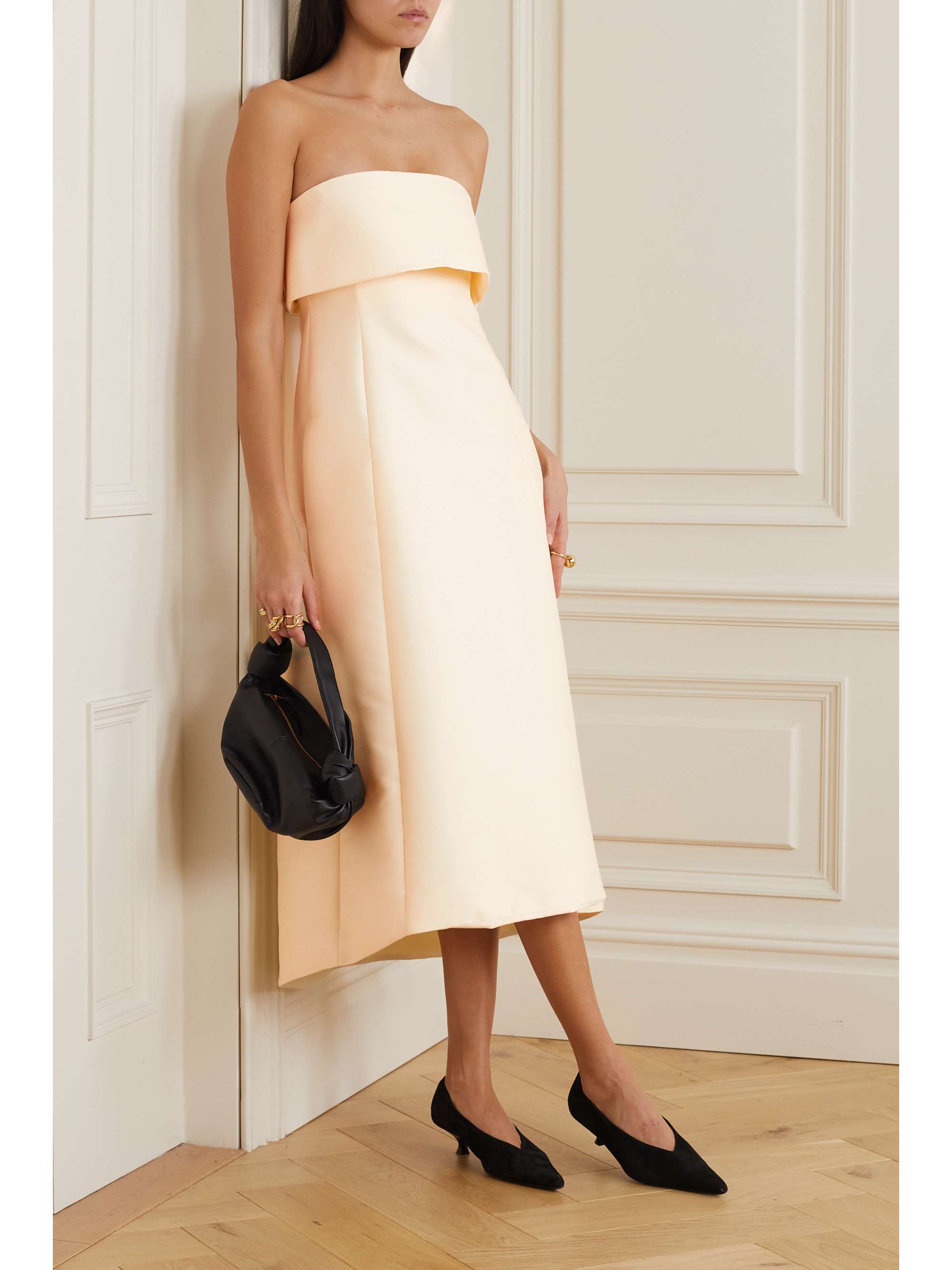 TOTEME Strapless dupioni midi dress NETAPORTER