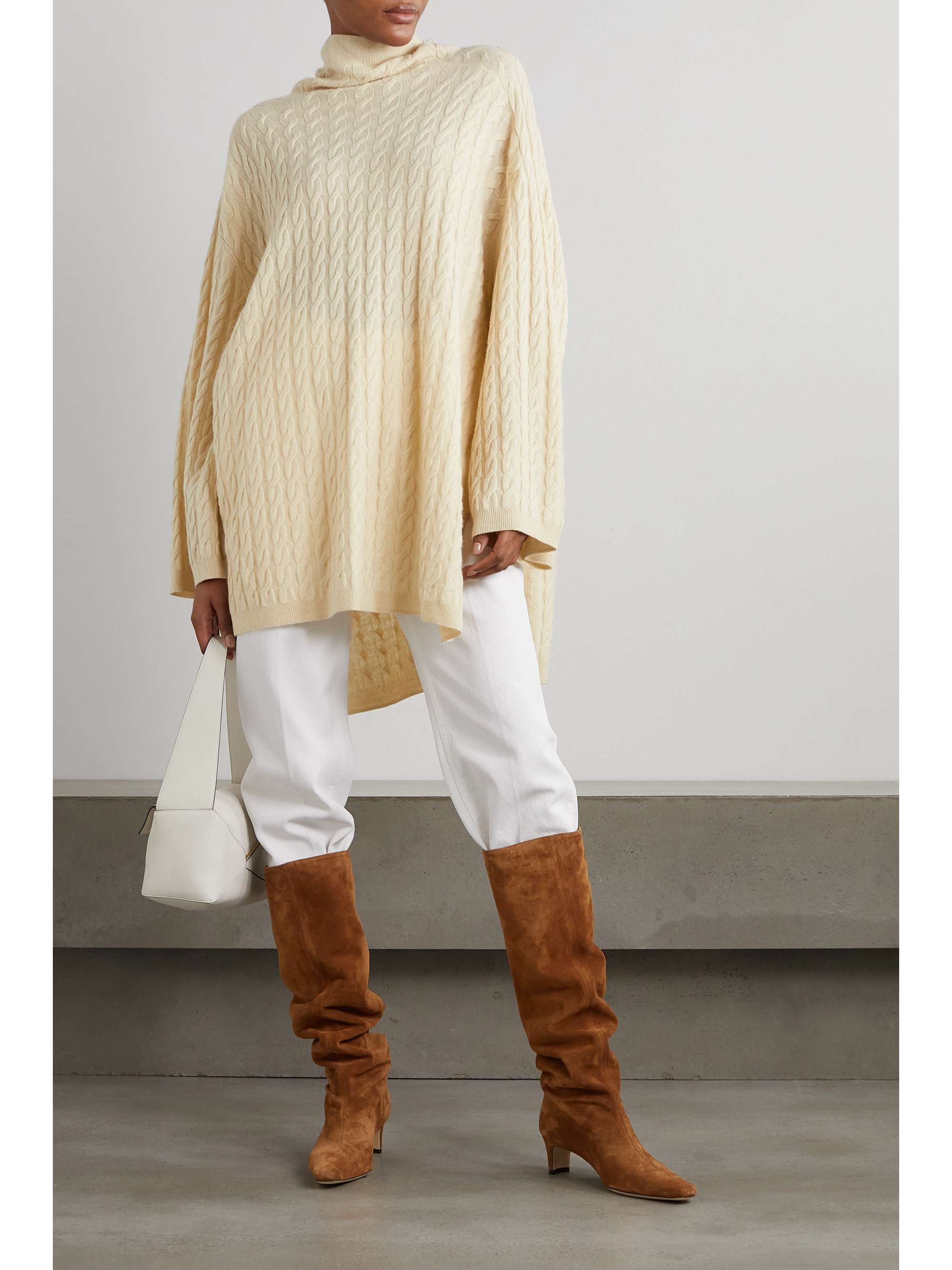 TOTEME Cable-knit wool and cashmere-blend turtleneck sweater