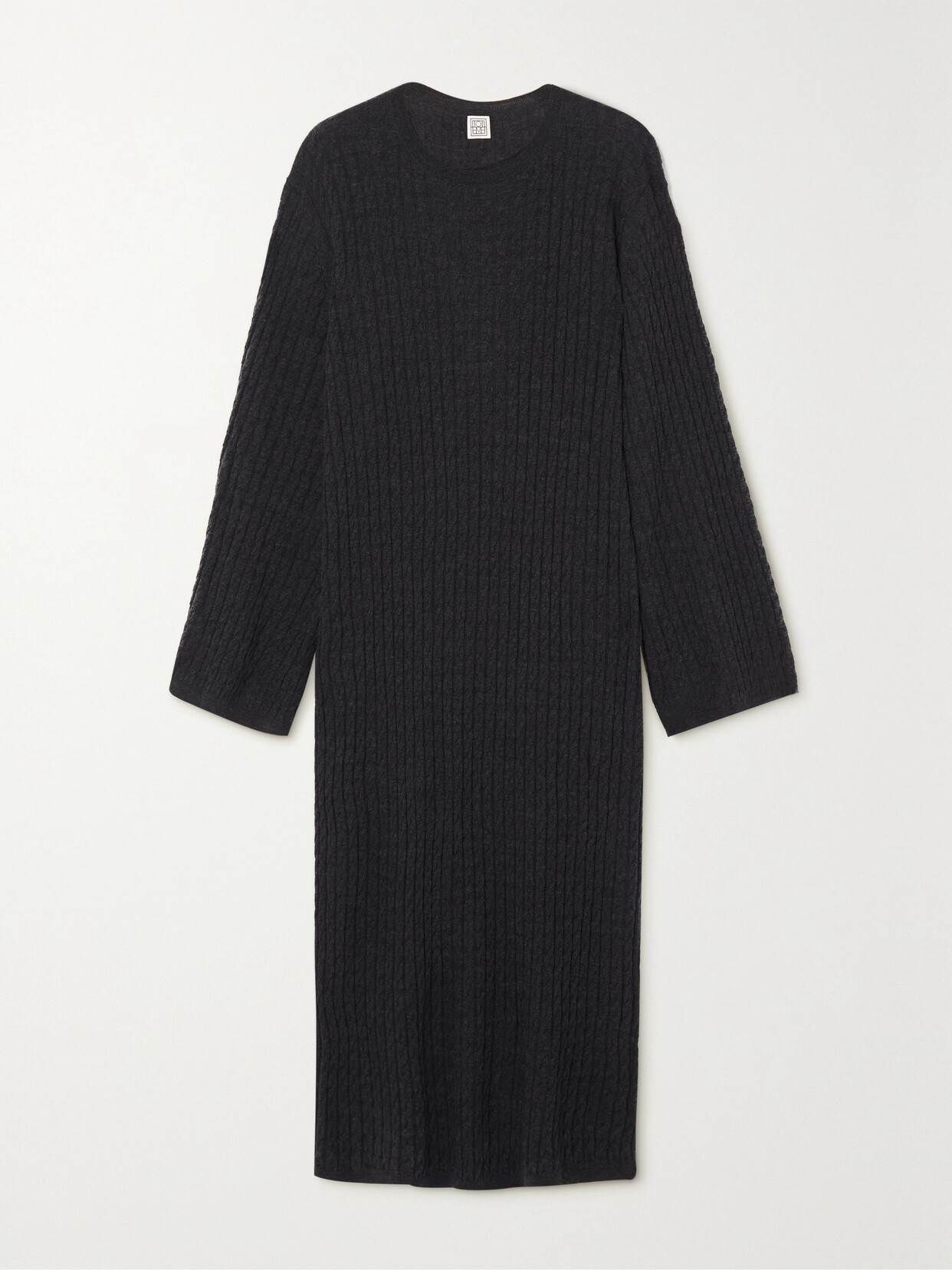 TOTEME - Cable-knit Cashmere Midi Dress - Gray