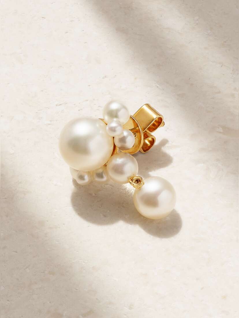 Sophie Bille Brahe Grande Chambre De Perle 14-karat Gold Pearl Single Earring