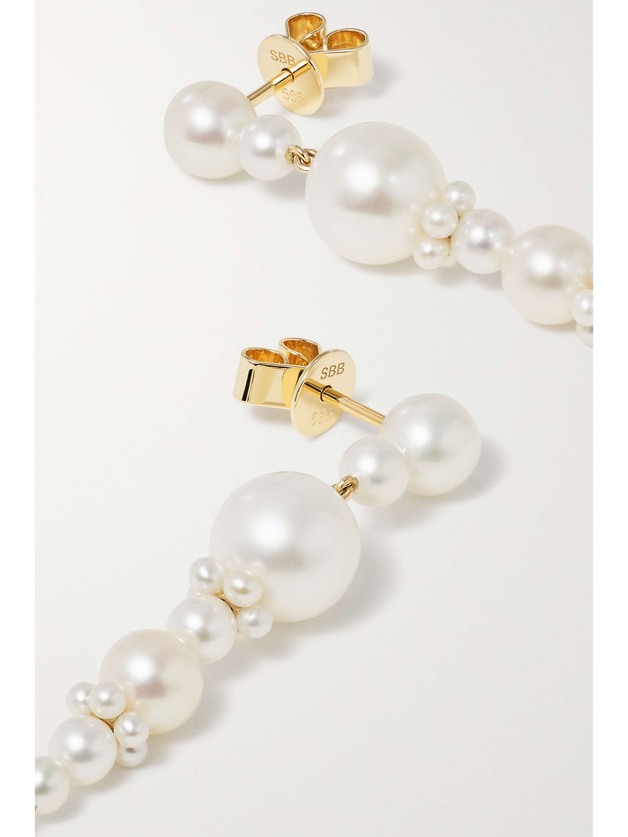 SOPHIE BILLE BRAHE Escalier de Perle 14-karat gold pearl earrings