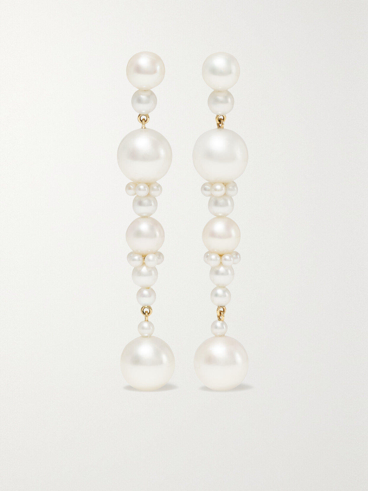 Sophie Bille Brahe - Escalier De Perle 14-karat Gold Pearl Earrings - White