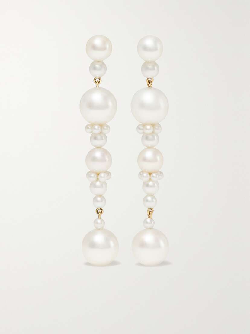Sophie Bille Brahe Escalier De Perle 14-karat Gold Pearl Earrings