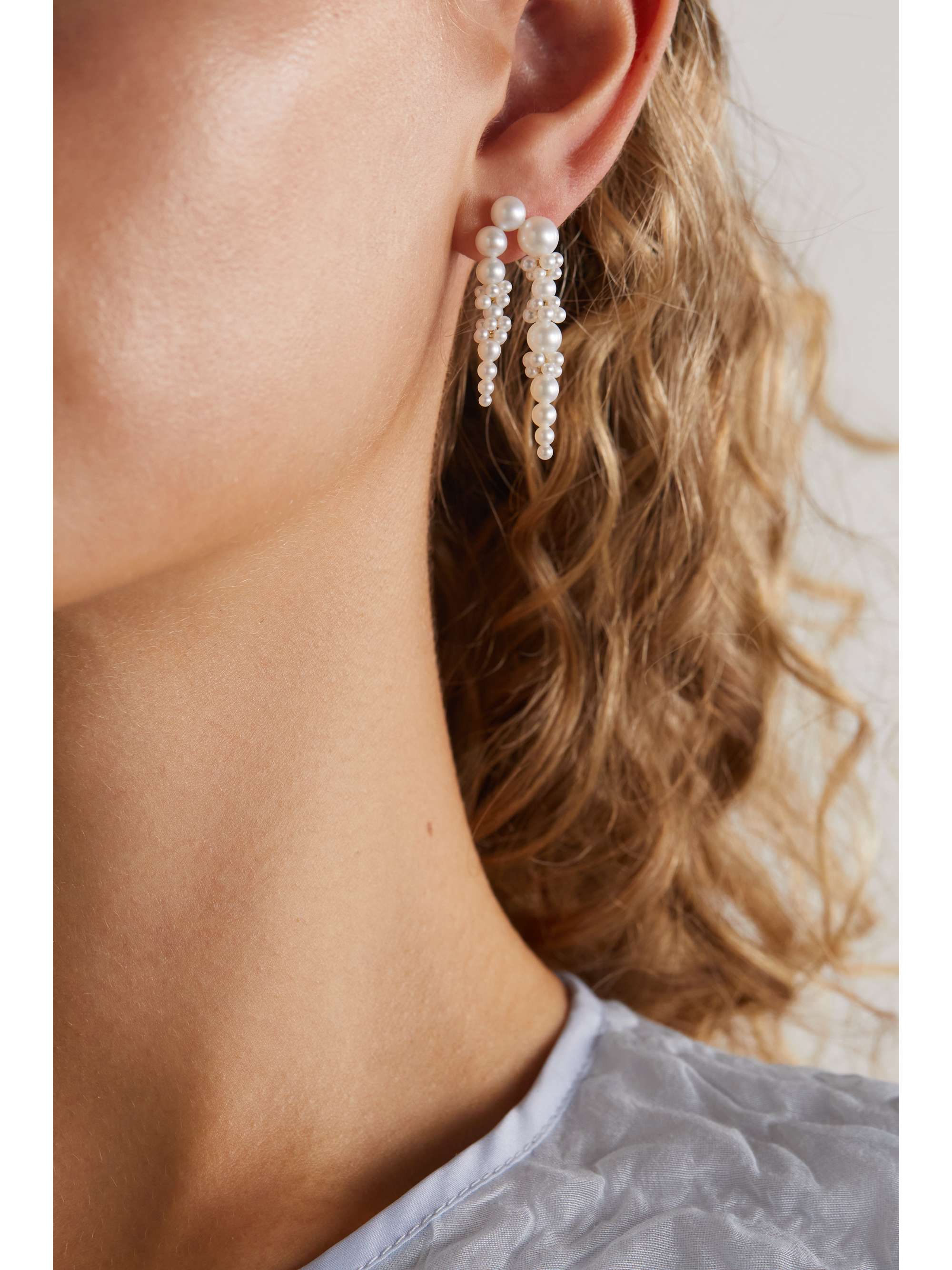SOPHIE BILLE BRAHE Palais de Nuit 14-karat gold pearl single earring