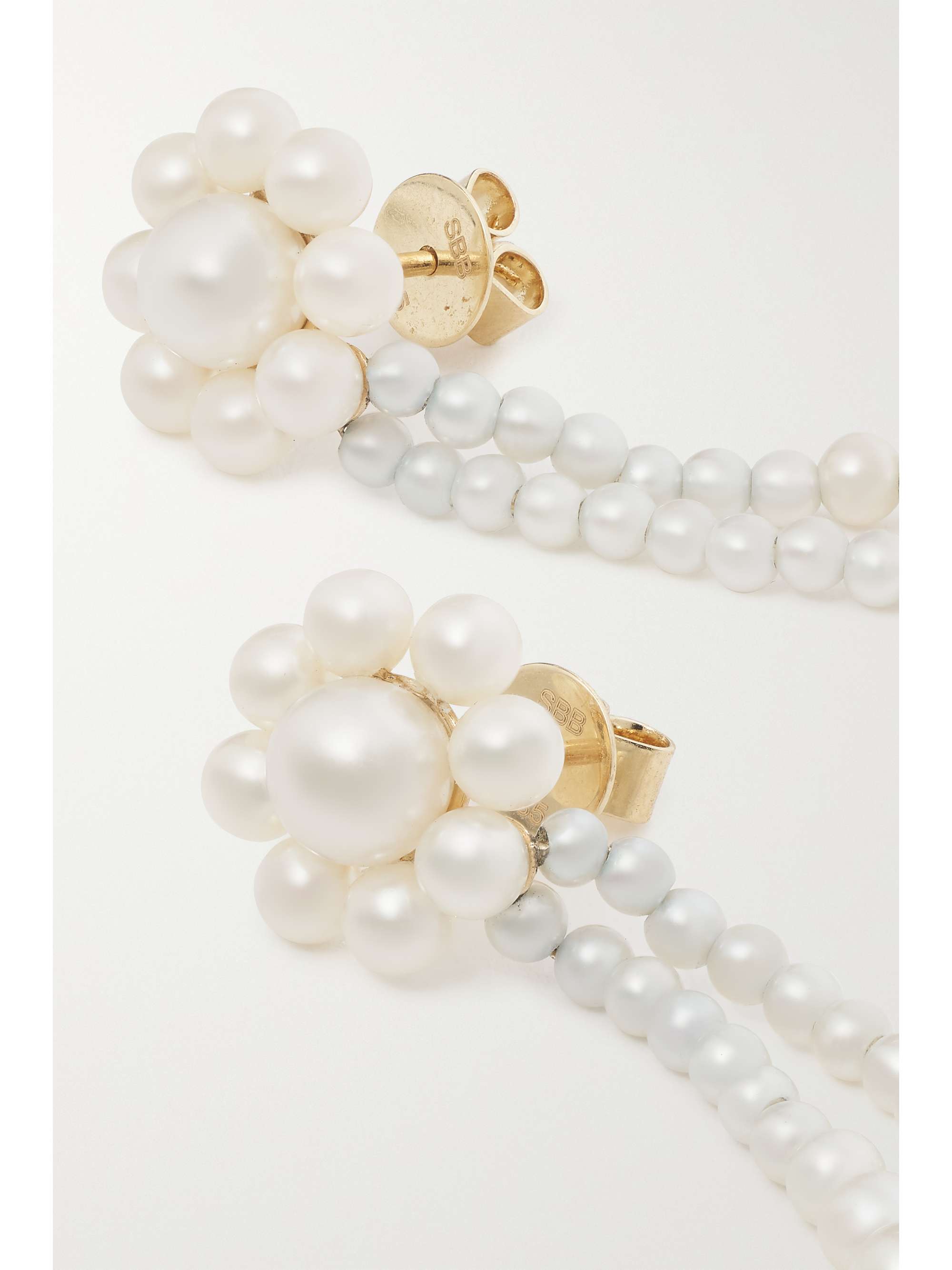 SOPHIE BILLE BRAHE Grande Promenade de Fleur 14-karat gold pearl earrings