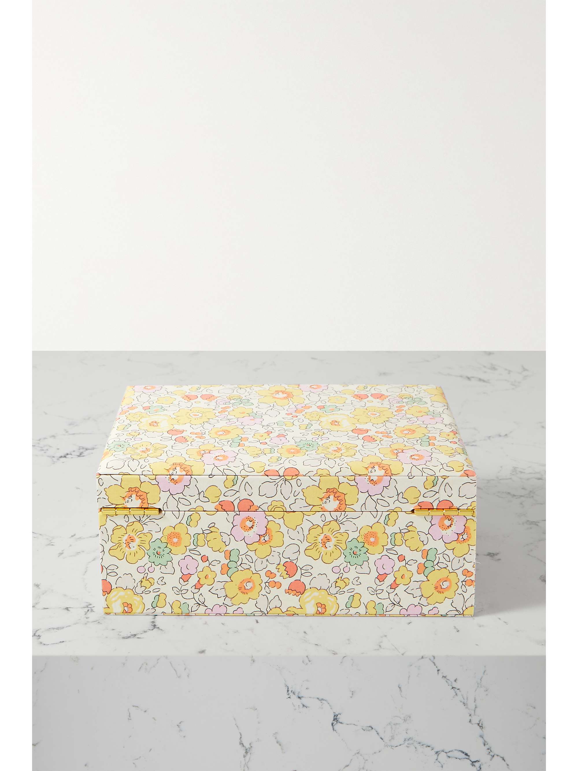 SOPHIE BILLE BRAHE Boîte à bijoux en voile à imprimé fleuri et en velours Trésor Grande