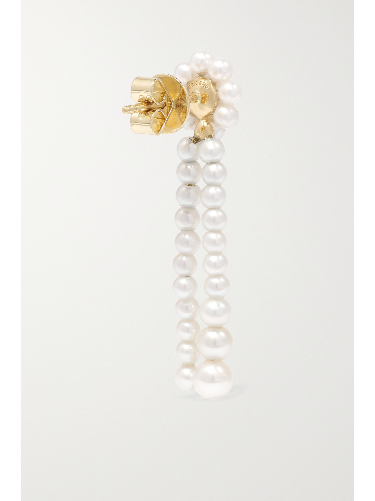 Shop Sophie Bille Brahe Promenade De Fleur 14-karat Gold Pearl Earrings In White