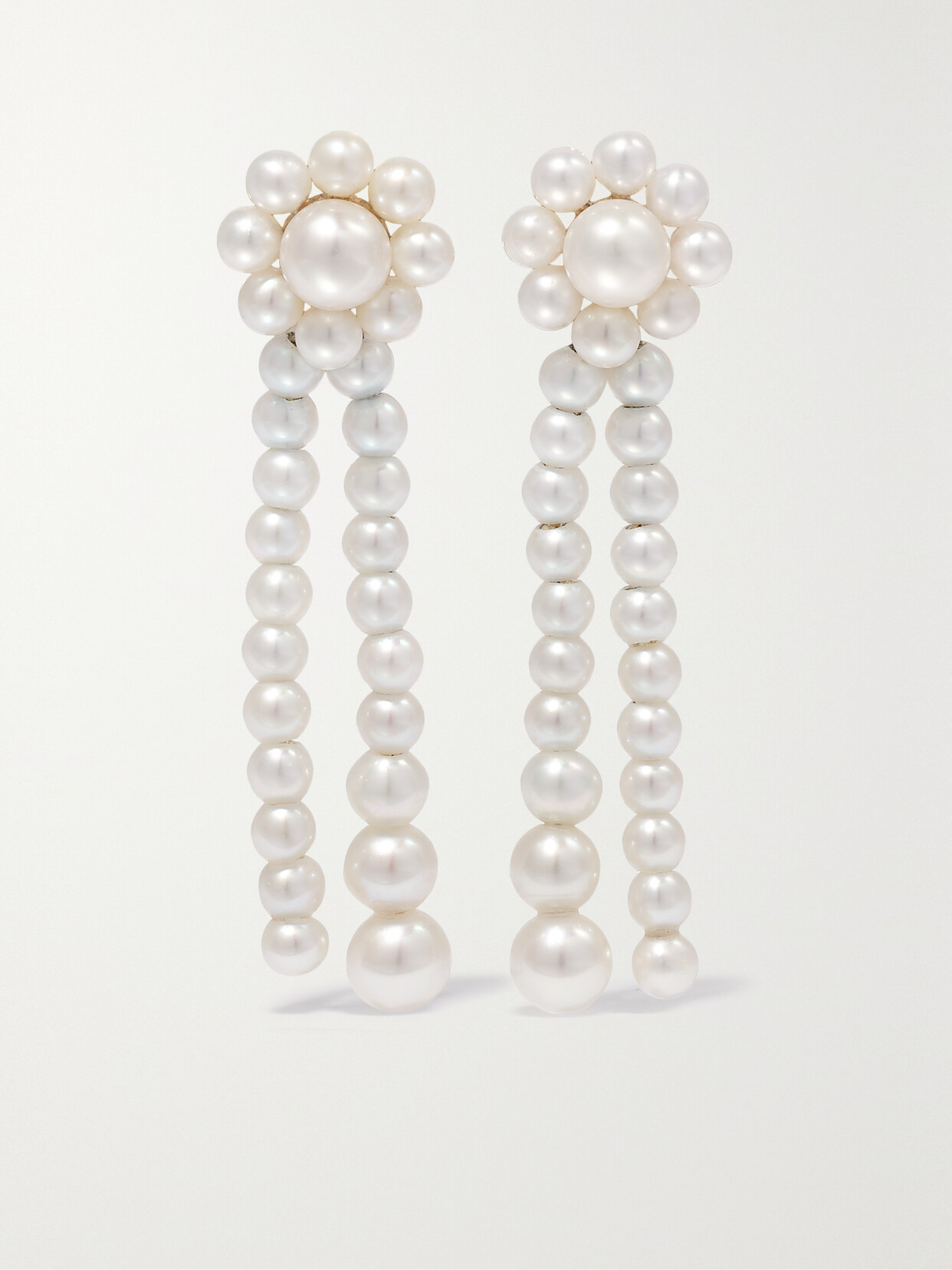 Sophie Bille Brahe Promenade De Fleur 14-karat Gold Pearl Earrings In White