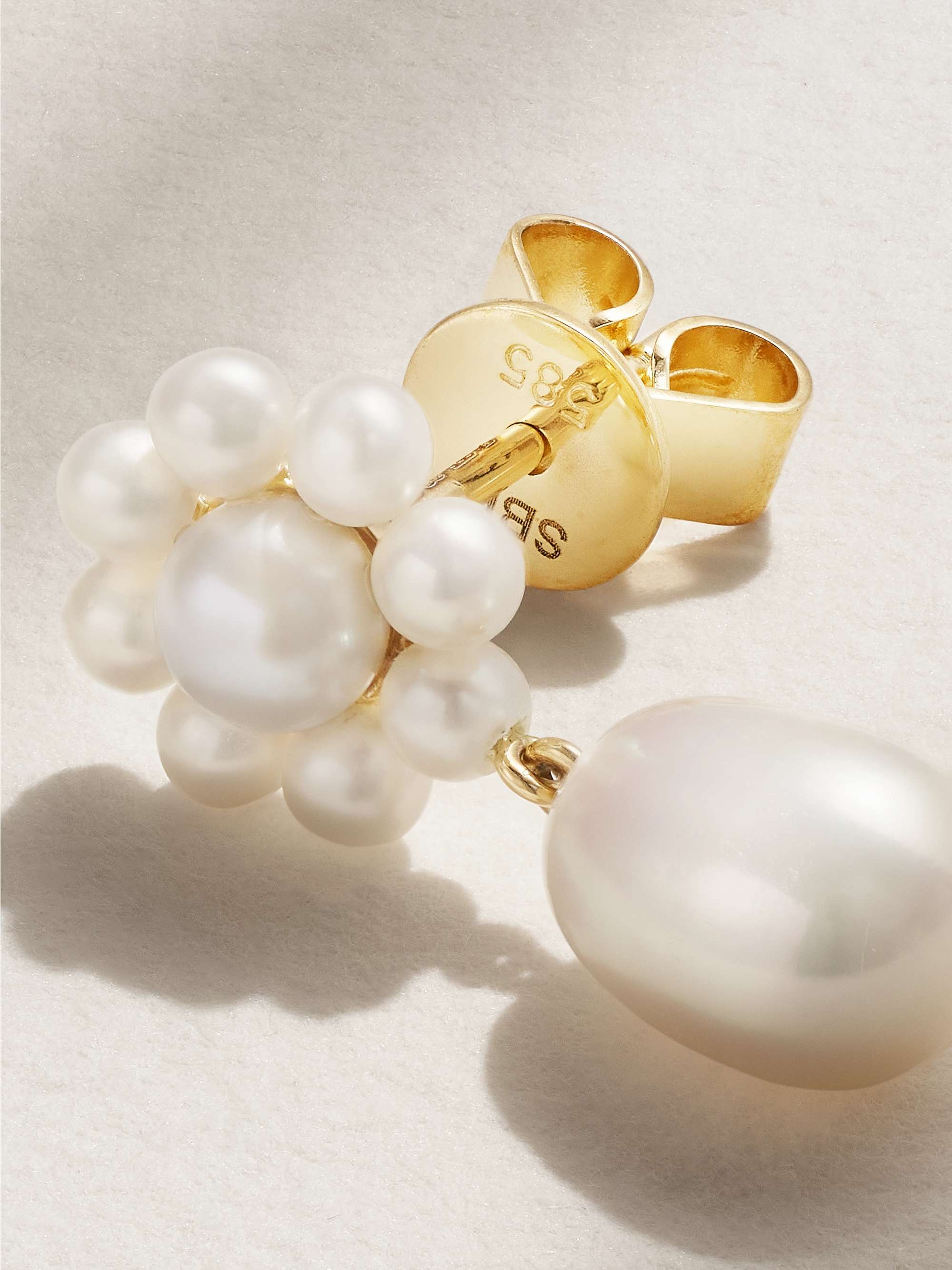 SOPHIE BILLE BRAHE Chambre de Fleur 14-karat gold pearl single earring