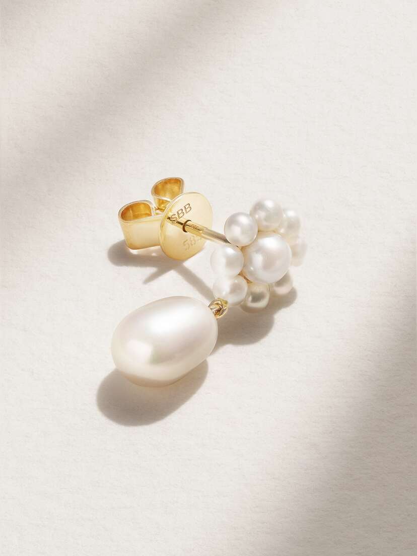 Sophie Bille Brahe Chambre De Fleur 14-karat Gold Pearl Single Earring