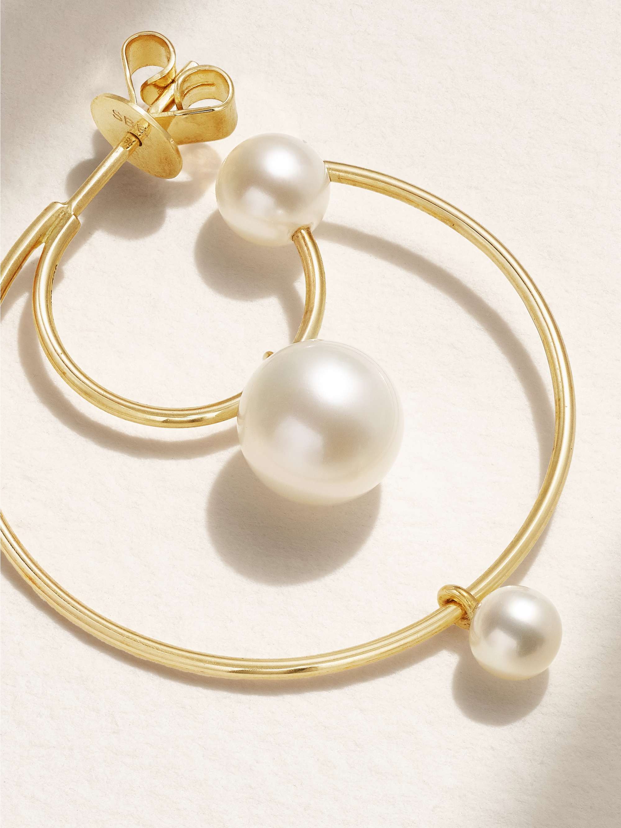SOPHIE BILLE BRAHE Bain Perle 14-karat gold pearl single hoop earring