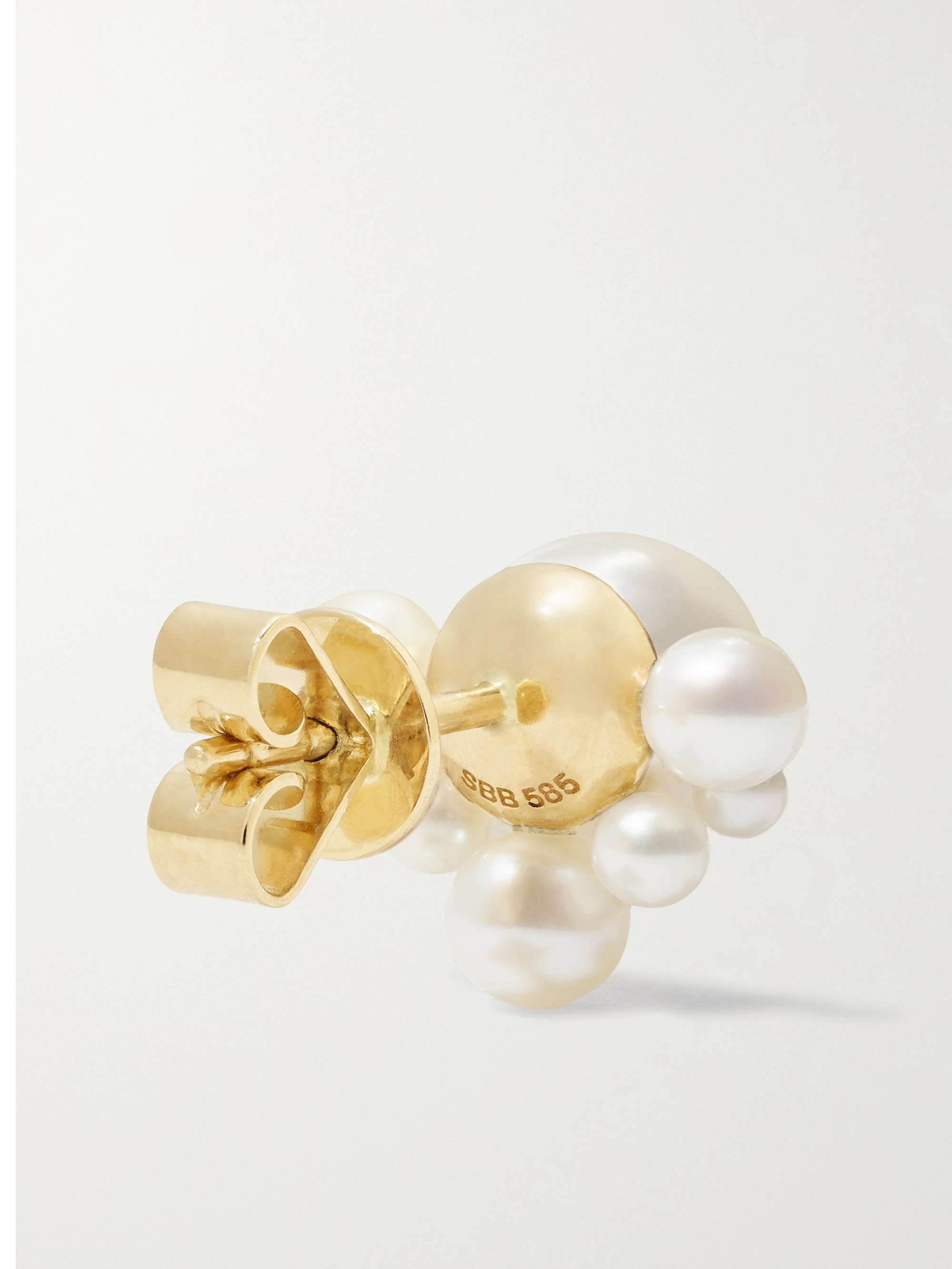 White Chambre de Perle 14-karat gold pearl single earring White Chambre de Perle 14-karat gold pearl single earring