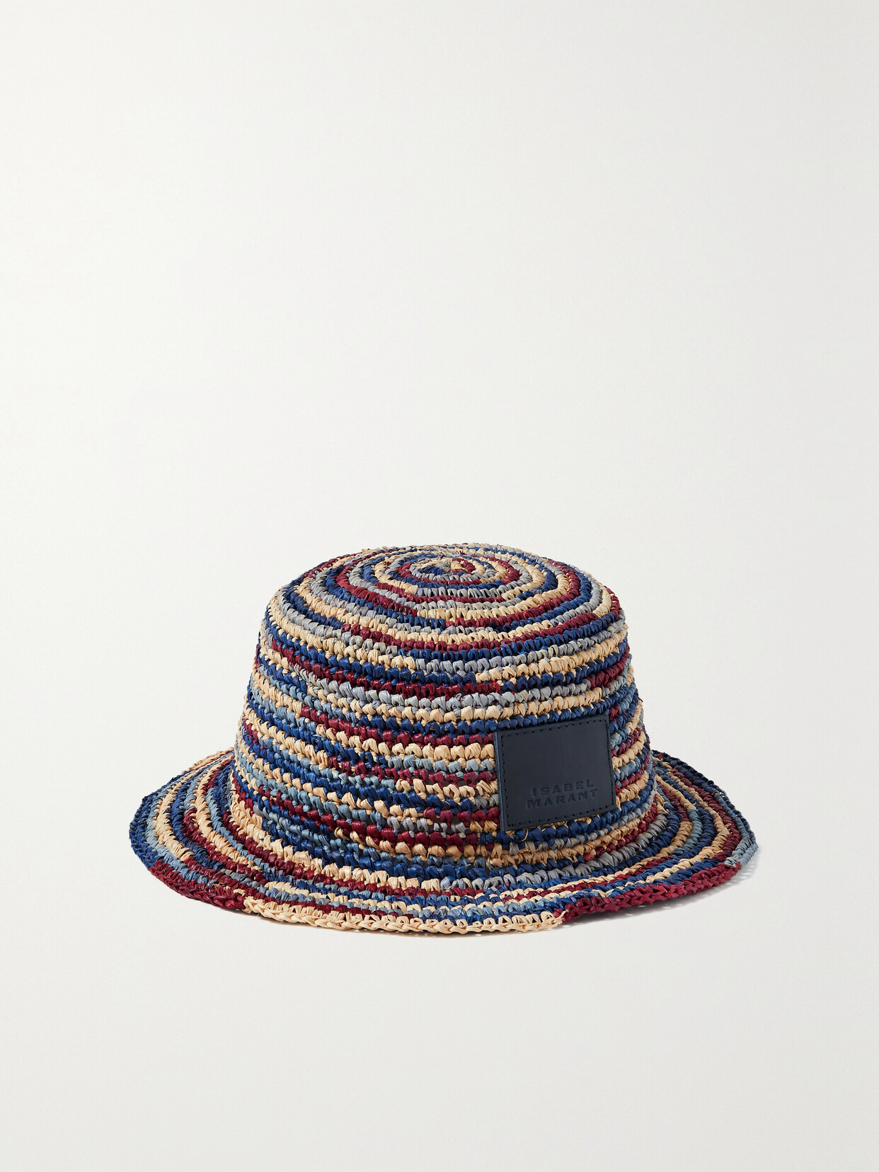 Isabel Marant - Yucata Striped Woven Raffia Bucket Hat - Blue