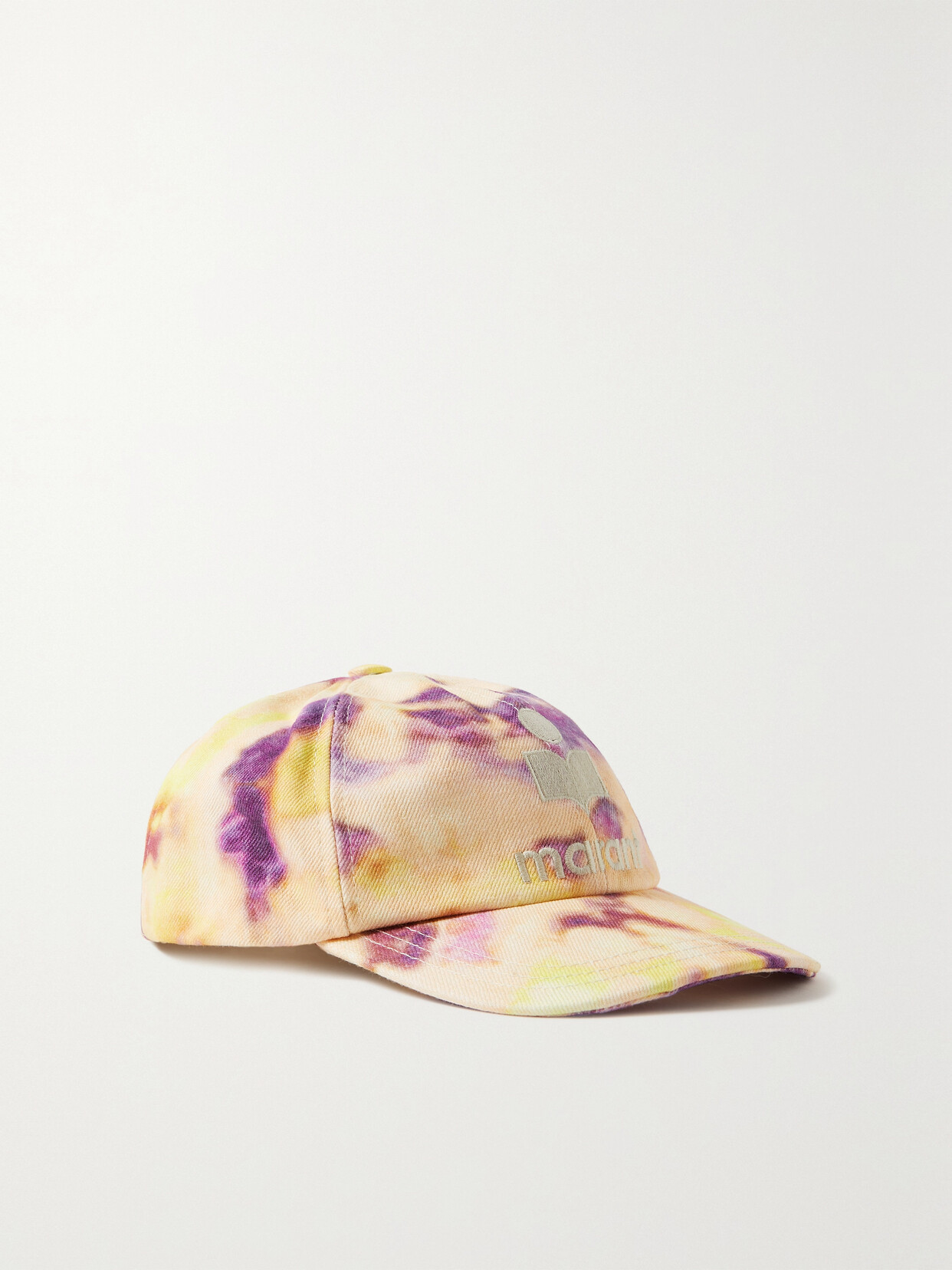 Isabel Marant - Tyron Embroidered Tie-dyed Cotton Baseball Cap - Yellow