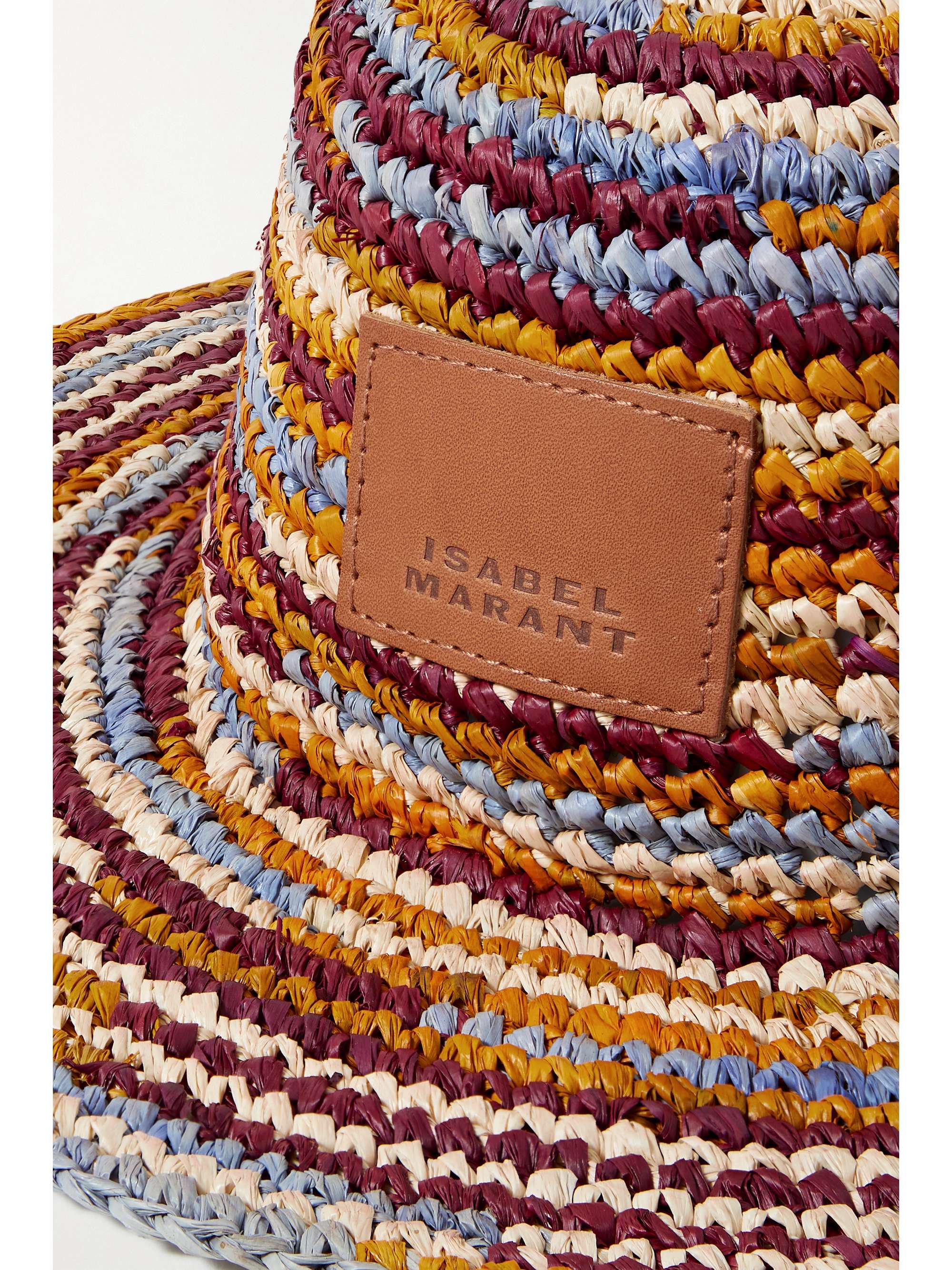 ISABEL MARANT Tulum striped woven raffia hat