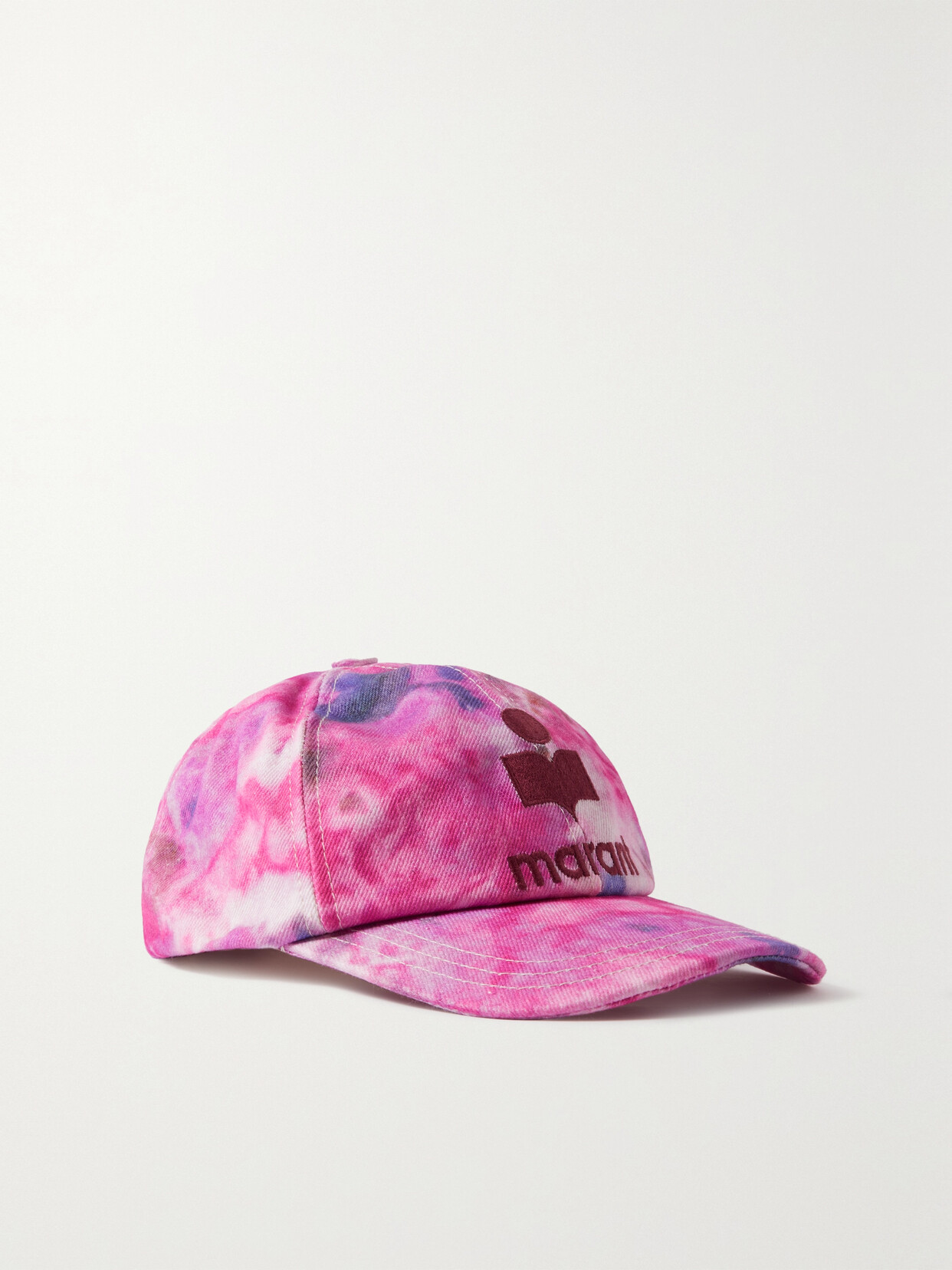 Isabel Marant - Tyron Embroidered Tie-dyed Cotton Baseball Cap - Pink