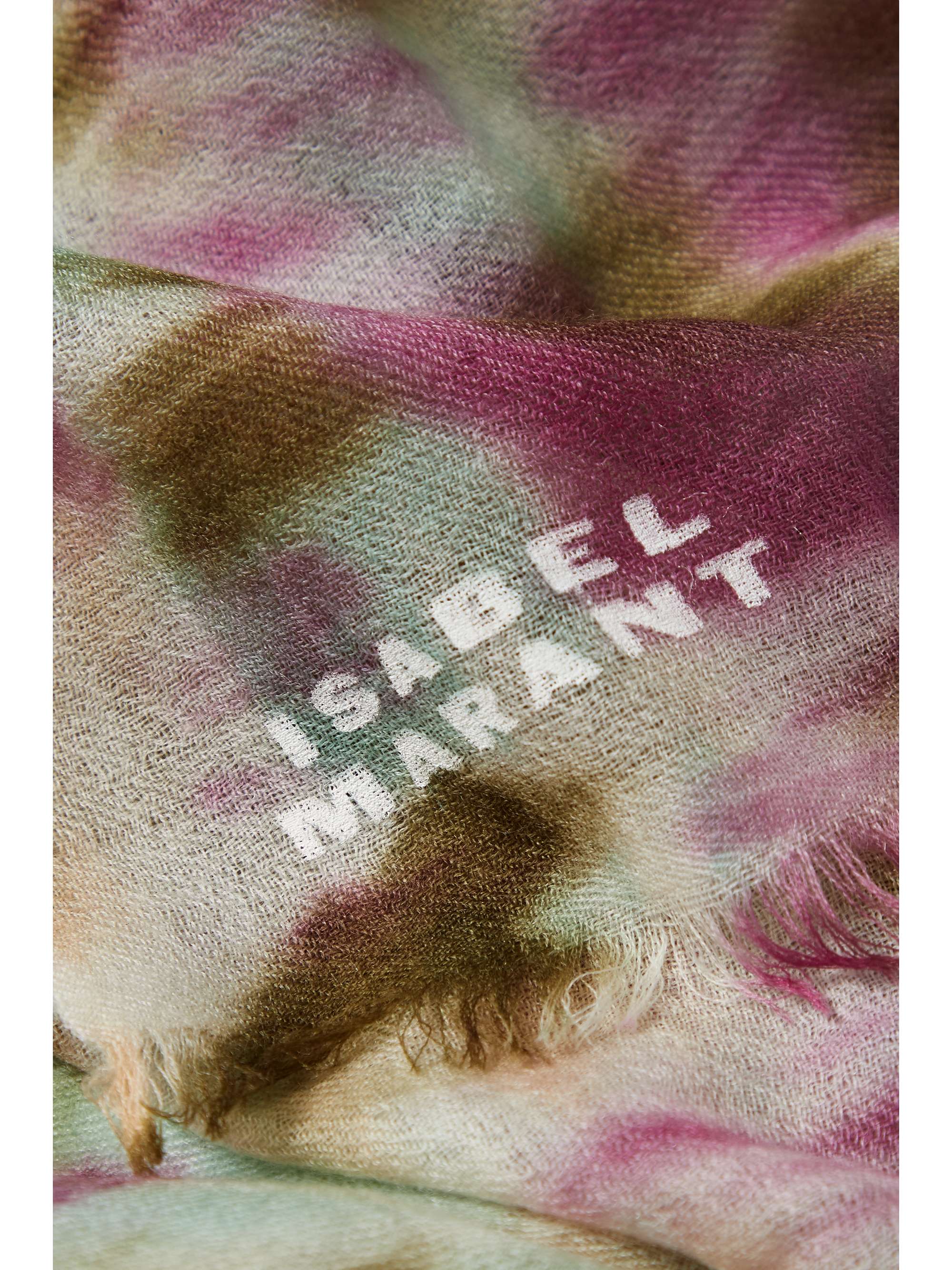 ISABEL MARANT Tie-dyed wool and cashmere-blend scarf