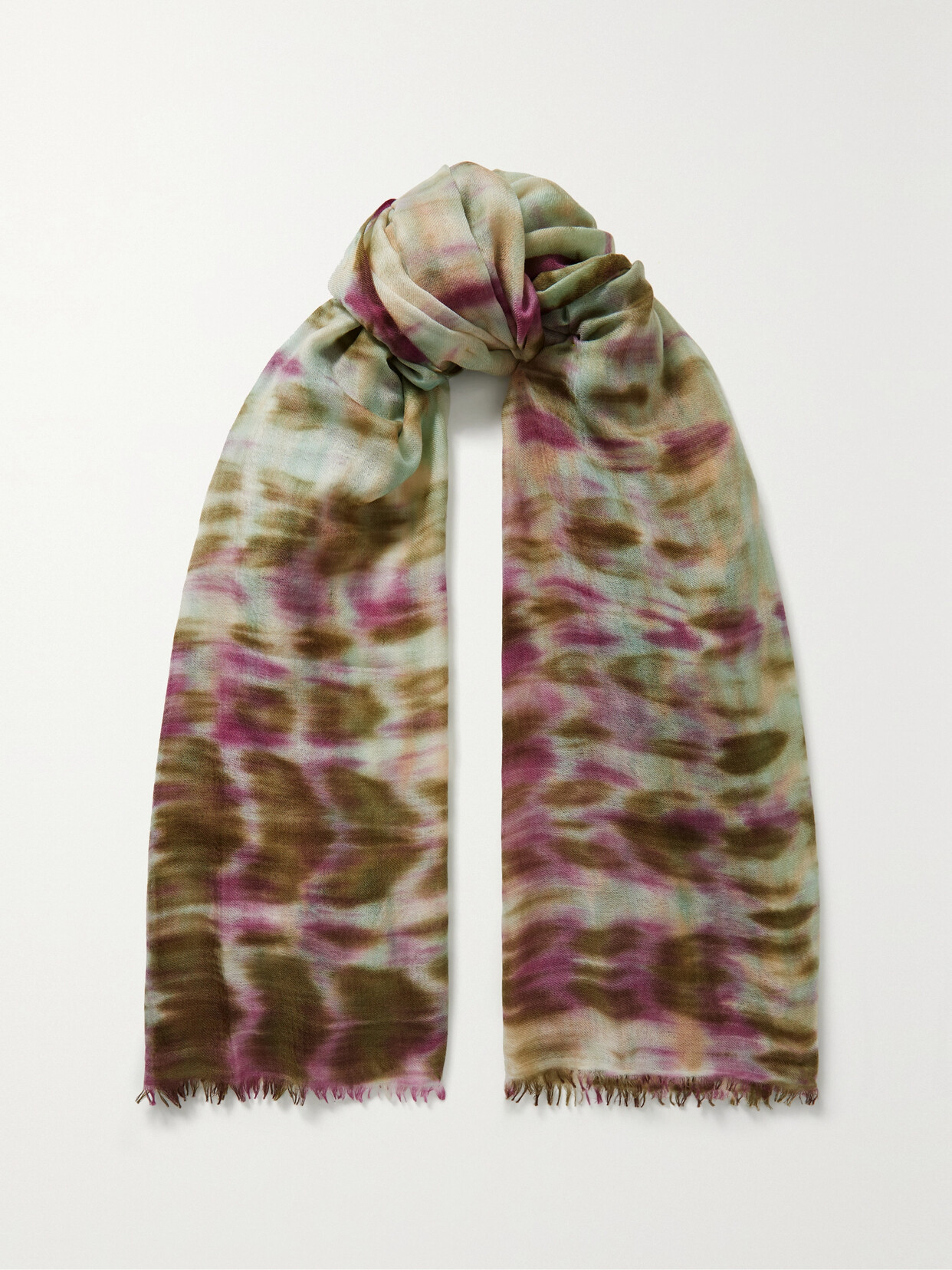 Isabel Marant - Tie-dyed Wool And Cashmere-blend Scarf - Green