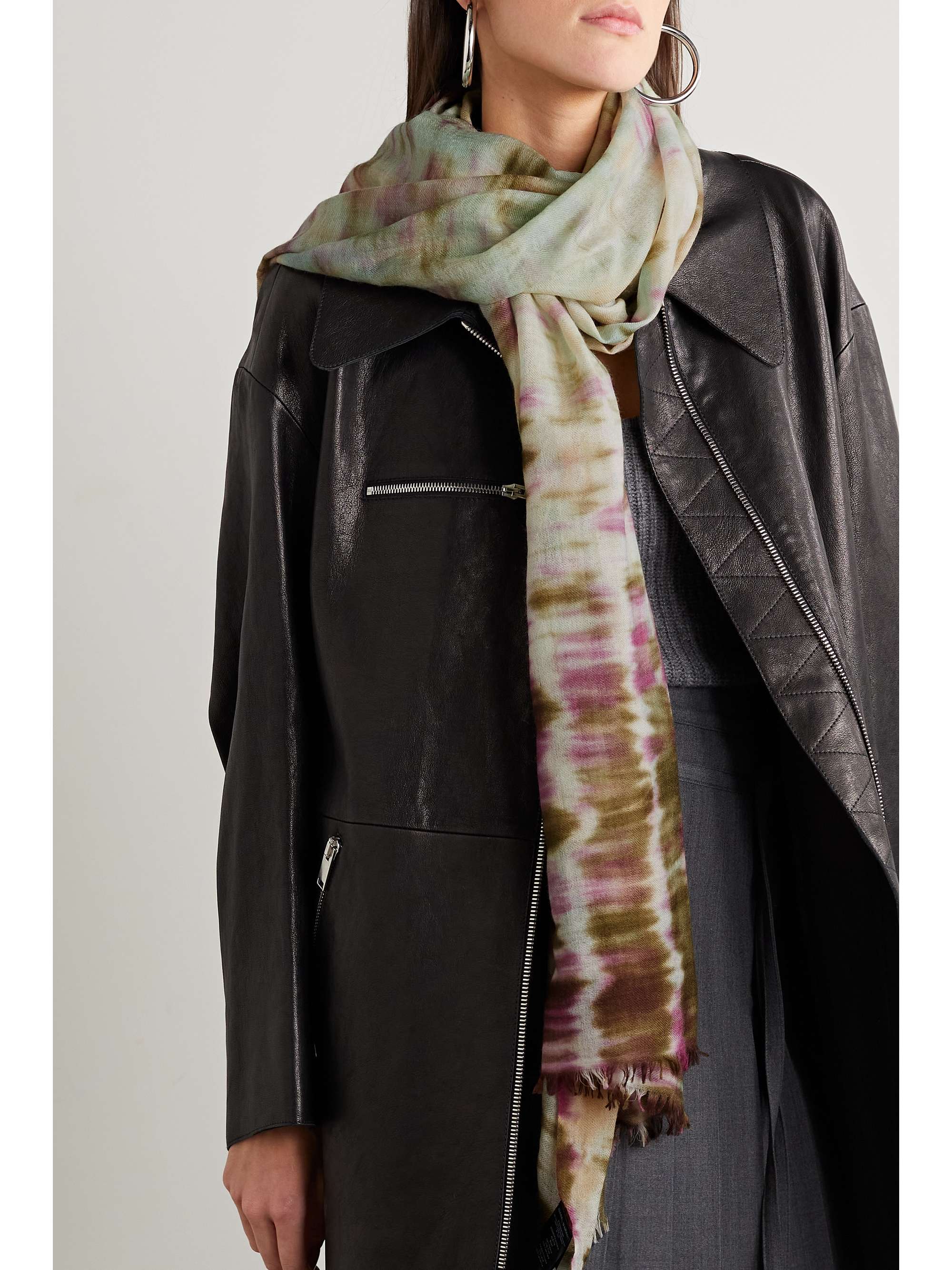 ISABEL MARANT Tie-dyed wool and cashmere-blend scarf