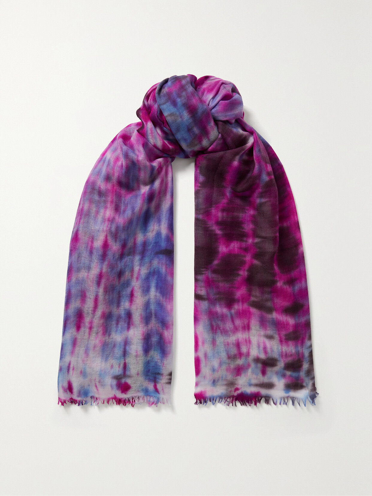 Isabel Marant - Tie-dyed Wool And Cashmere-blend Scarf - Pink