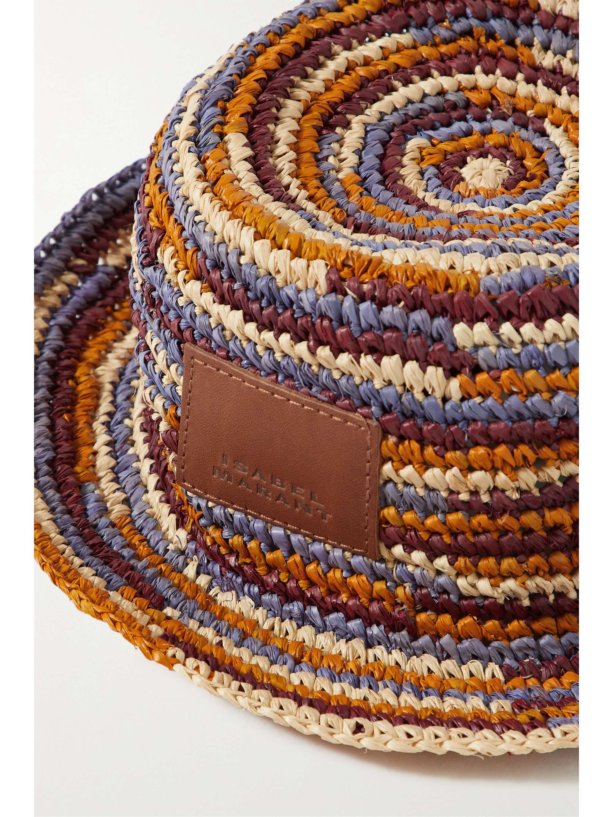 ISABEL MARANT Yucata striped woven raffia bucket hat