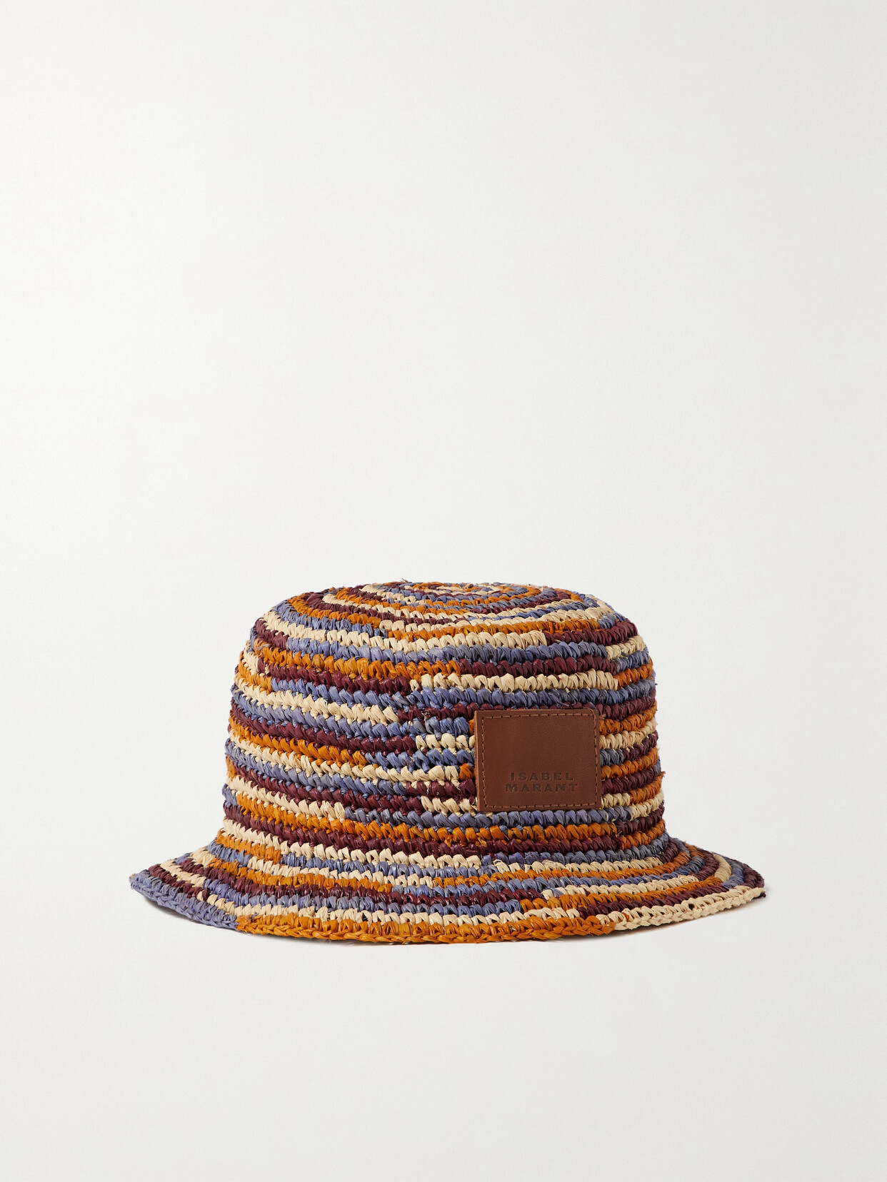 ISABEL MARANT YUCATA STRIPED WOVEN RAFFIA BUCKET HAT