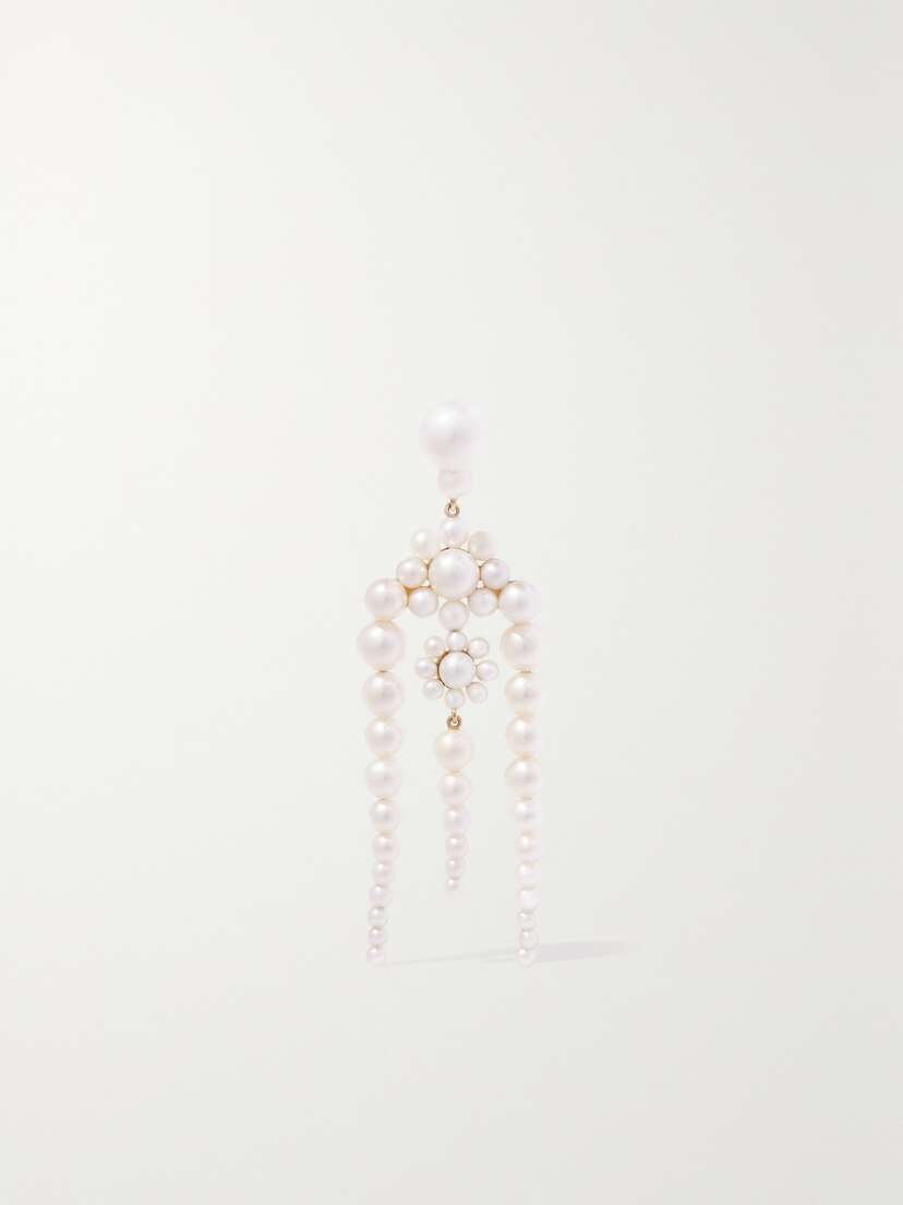 Sophie Bille Brahe Jardin De Fleurs 14-karat Gold Pearl Single Earring