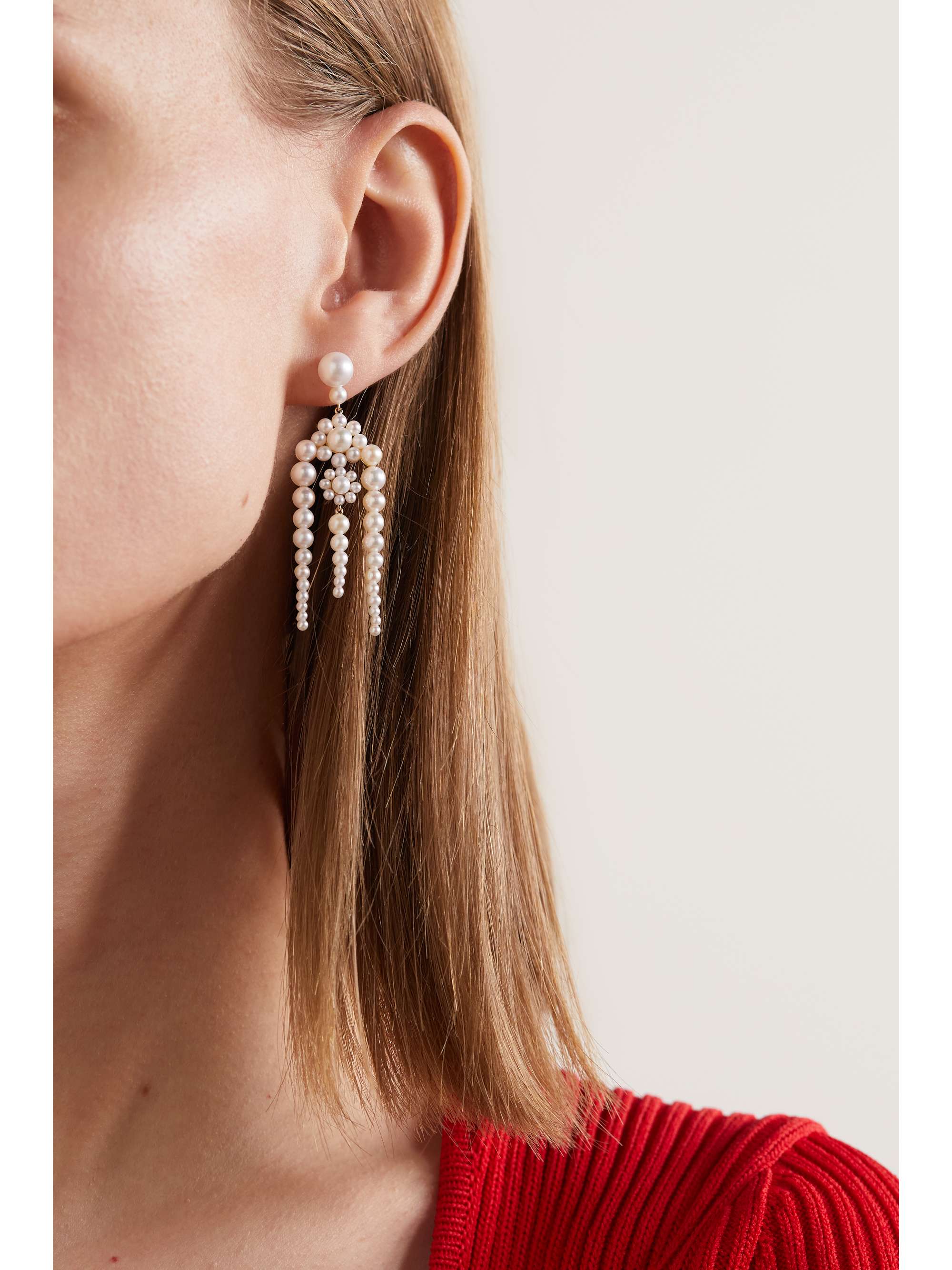 SOPHIE BILLE BRAHE Jardin de Perle 14-karat gold pearl single earring