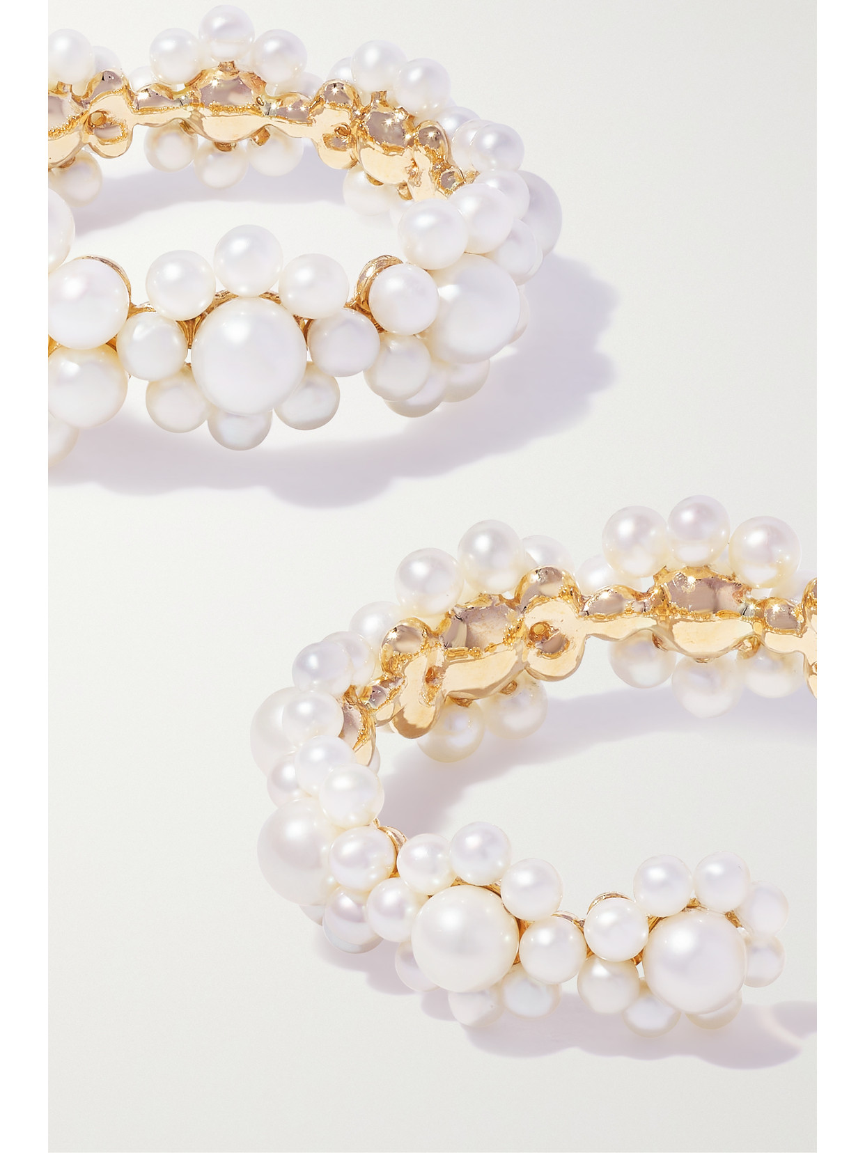 SOPHIE BILLE BRAHE JARDIN BOUCLE 14-KARAT GOLD PEARL EARRINGS
