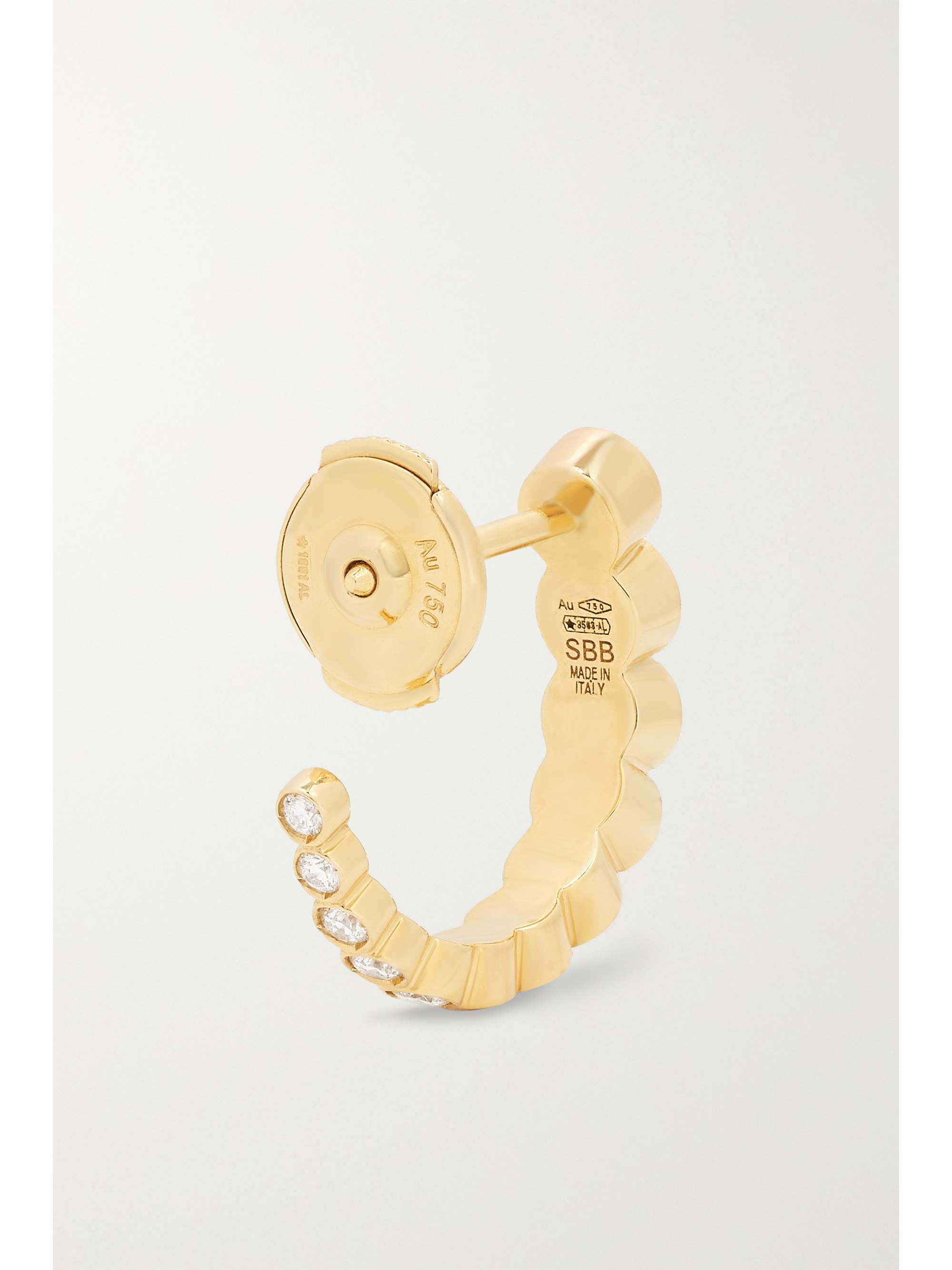 SOPHIE BILLE BRAHE Boucle Ensemble 18-karat gold diamond single hoop earring