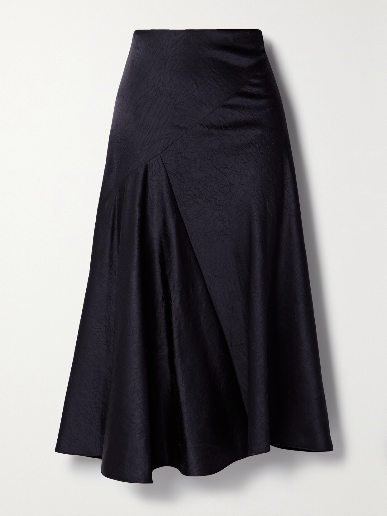 Vince - Draped Crinkled-satin Midi Skirt - Blue