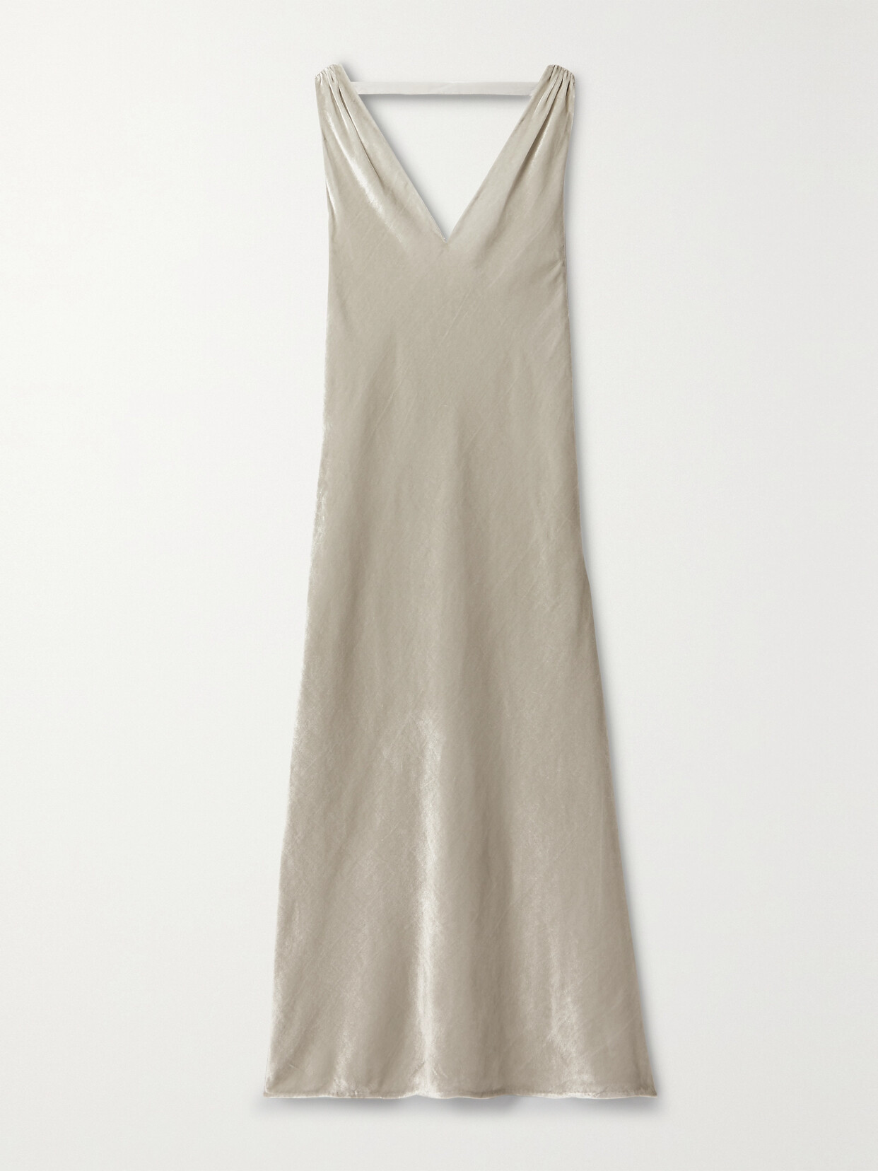 Shop Vince Velvet Maxi Dress In Silver