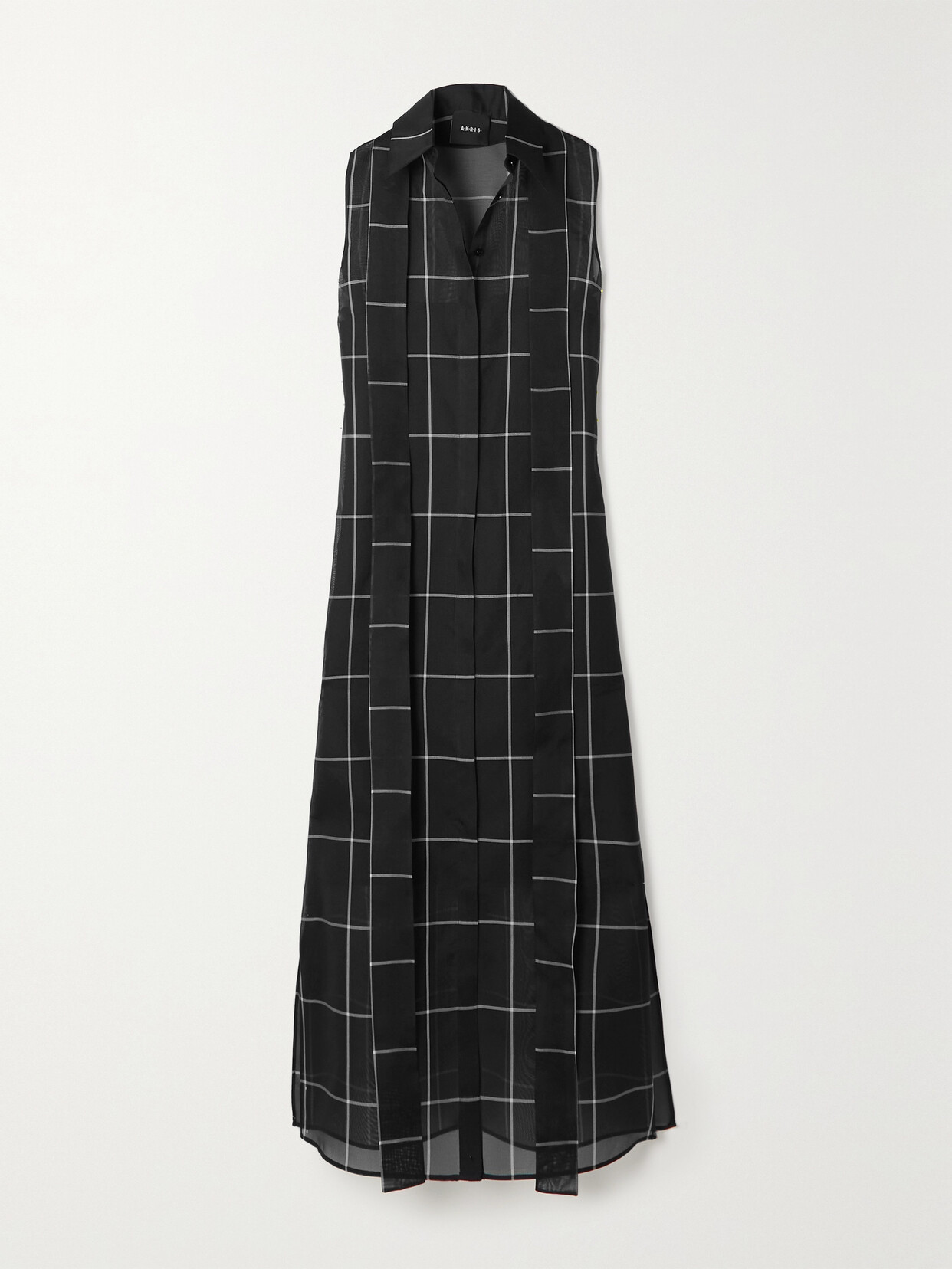 Akris - Checked Silk-organza Tunic - Black