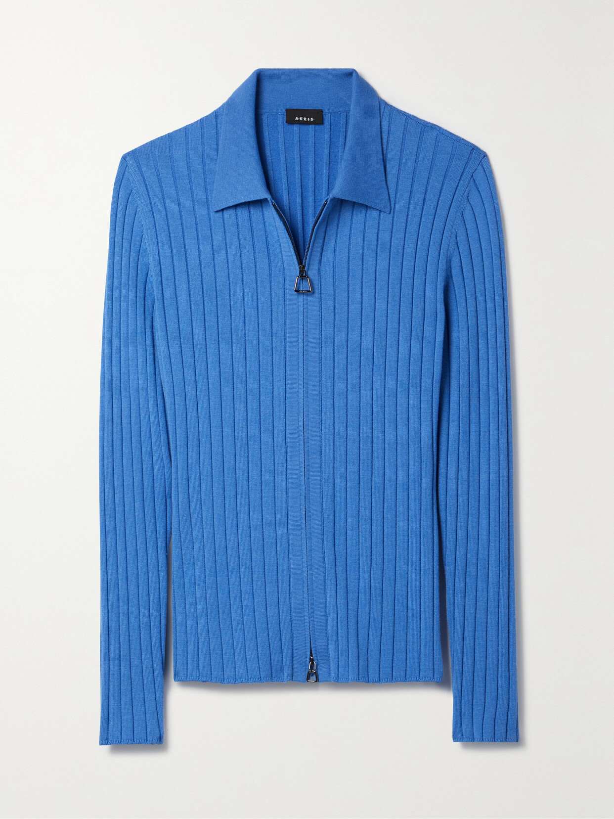 Akris - Ribbed Wool-blend Cardigan - Blue