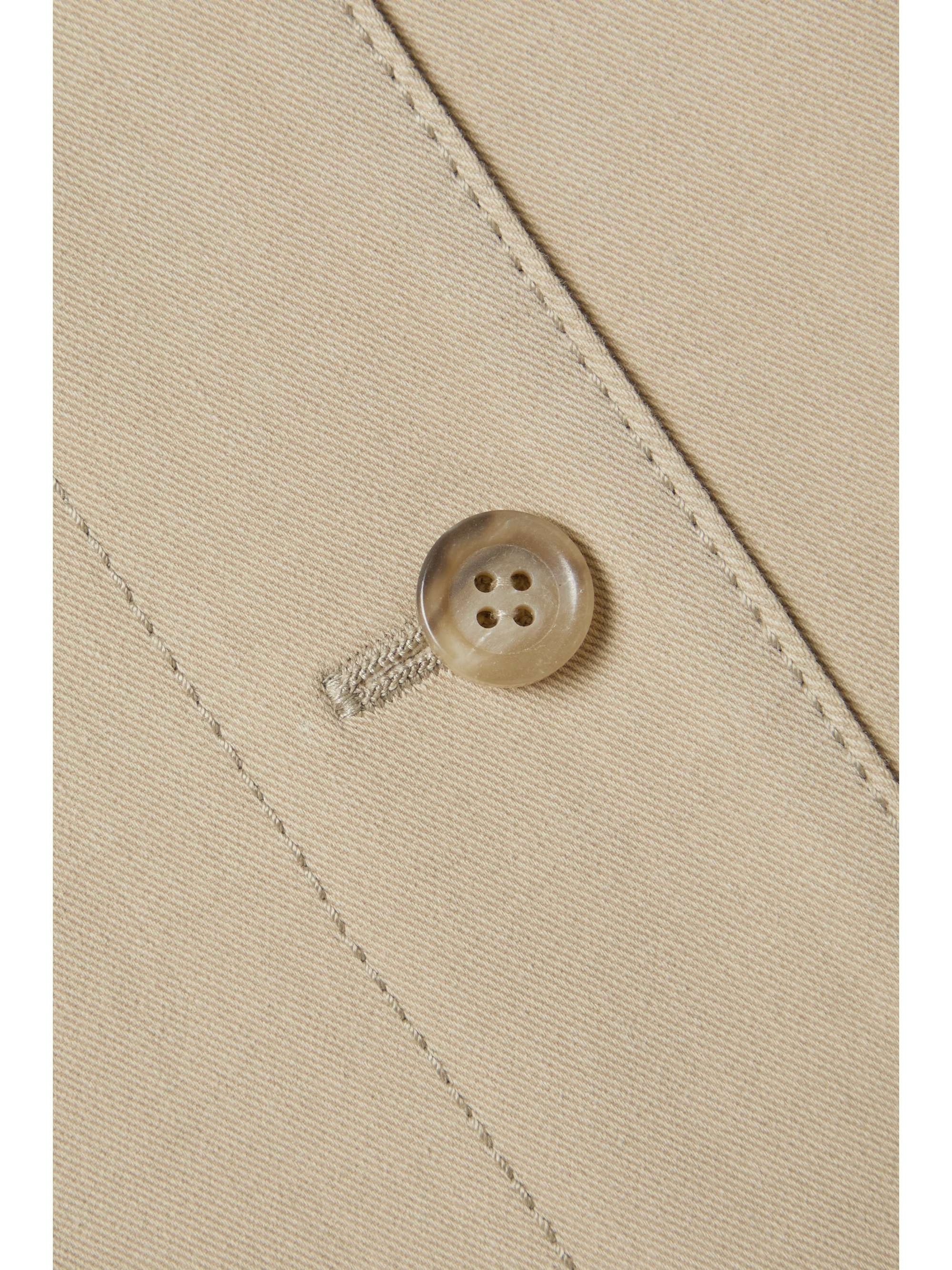 AKRIS Belted cotton-blend twill midi skirt