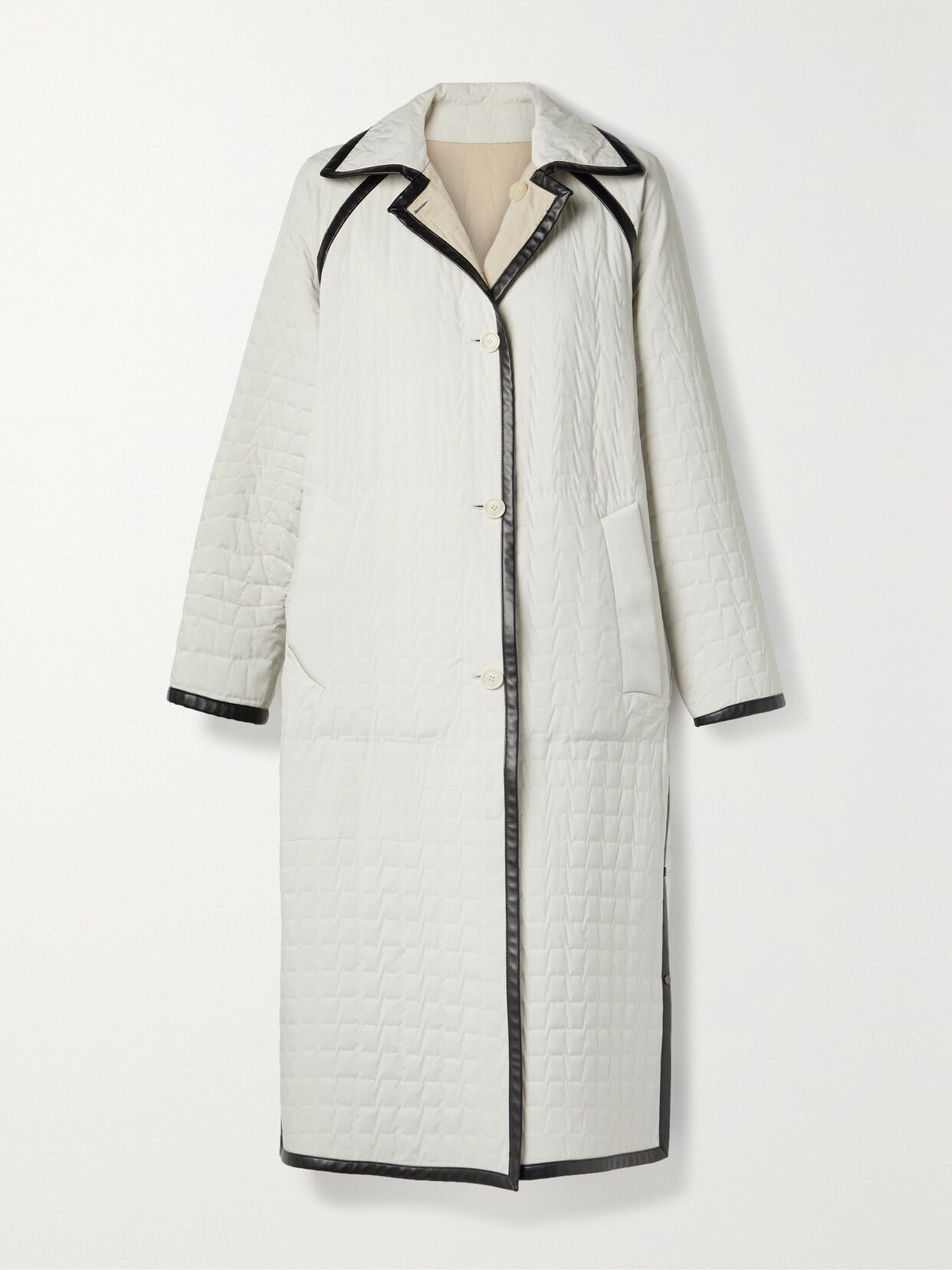 Akris - Kevin Reversible Leather-trimmed Quilted Shell Coat - Off-white