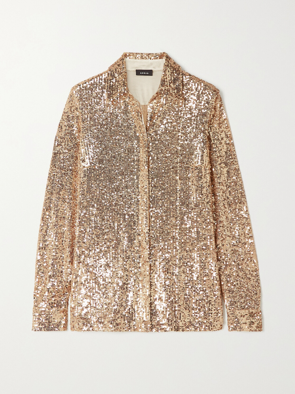 Akris - Sequined Stretch-jersey Shirt - Gold