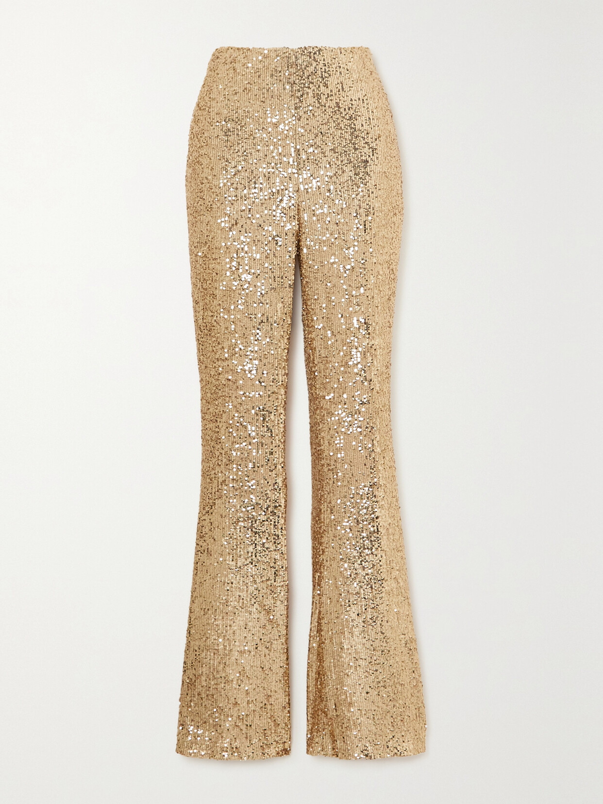 Akris Sequined Stretch-tulle Flared Pants In Gold