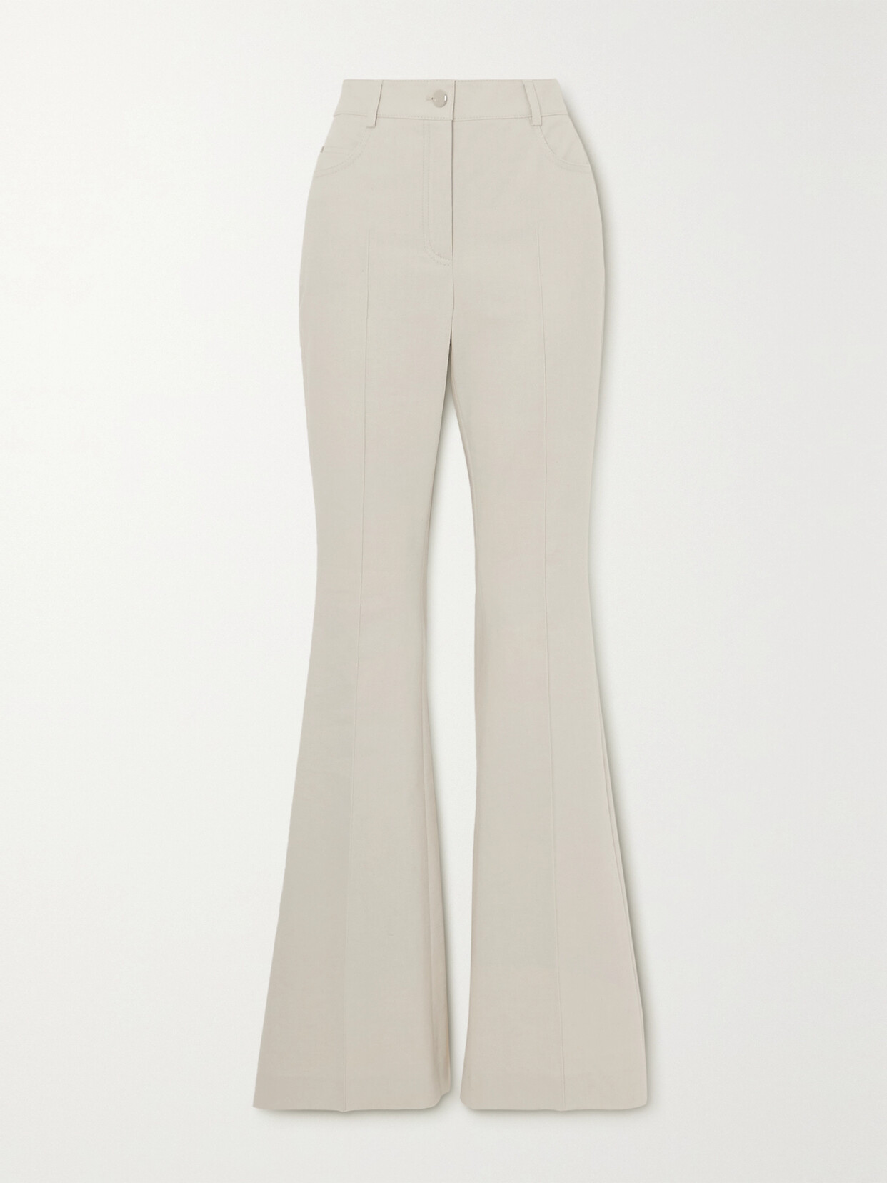 Akris Farid Cotton-blend Twill Flared Pants - Gray