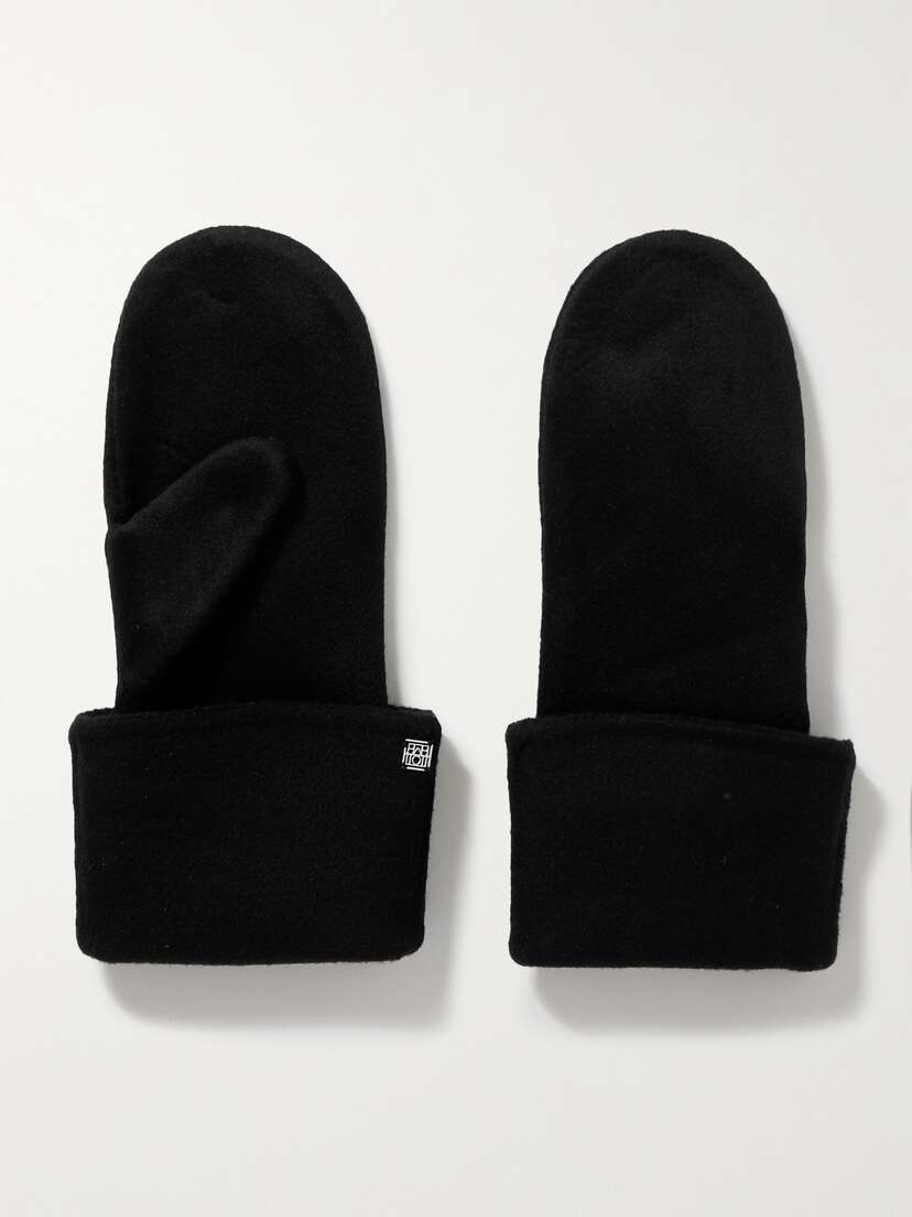 TOTEME Logo-embellished Wool And Cashmere-blend Mittens