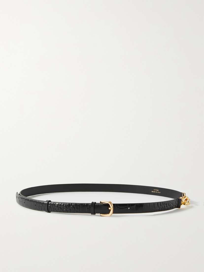 TOTEME Snake-effect Leather Waist Belt