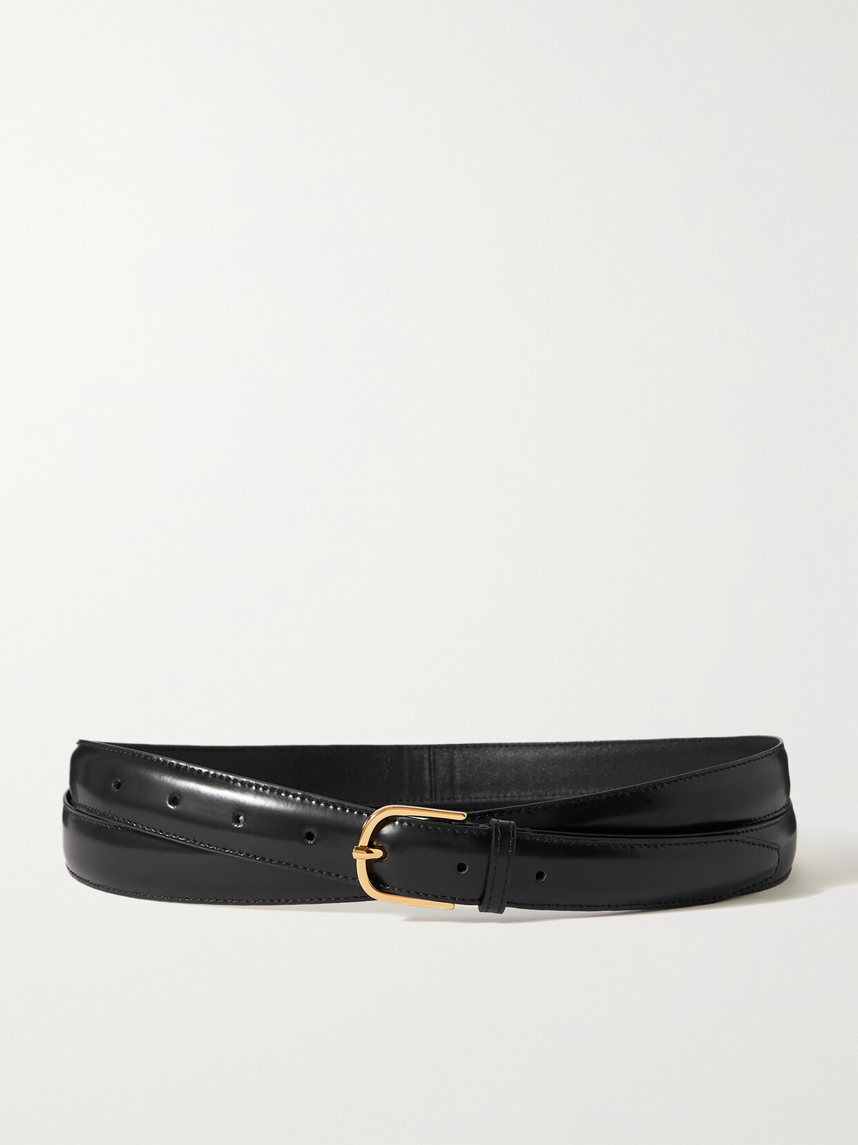 Totême Glossed-leather Belt In Black