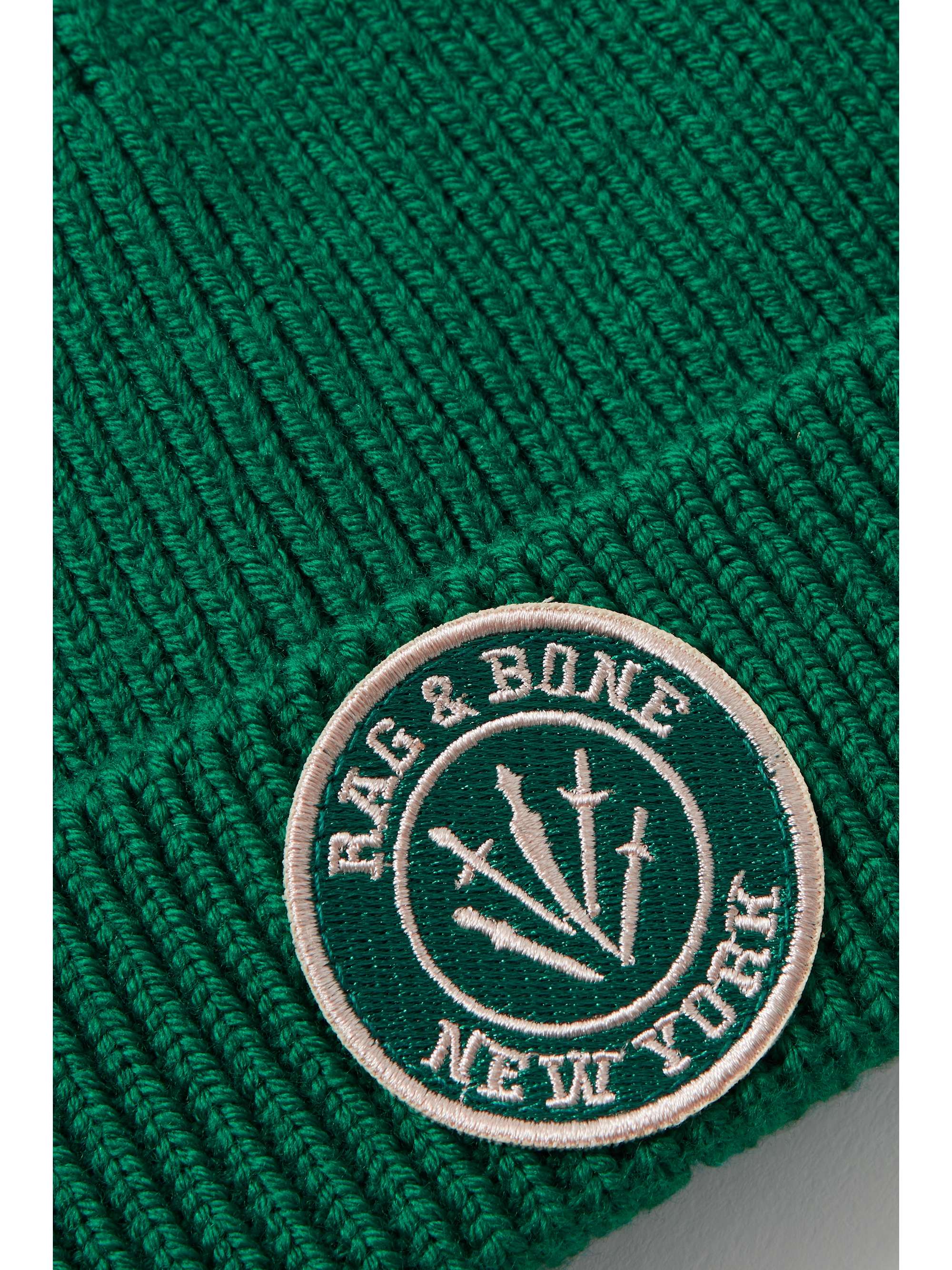 RAG & BONE Charlie appliquéd ribbed wool-blend beanie
