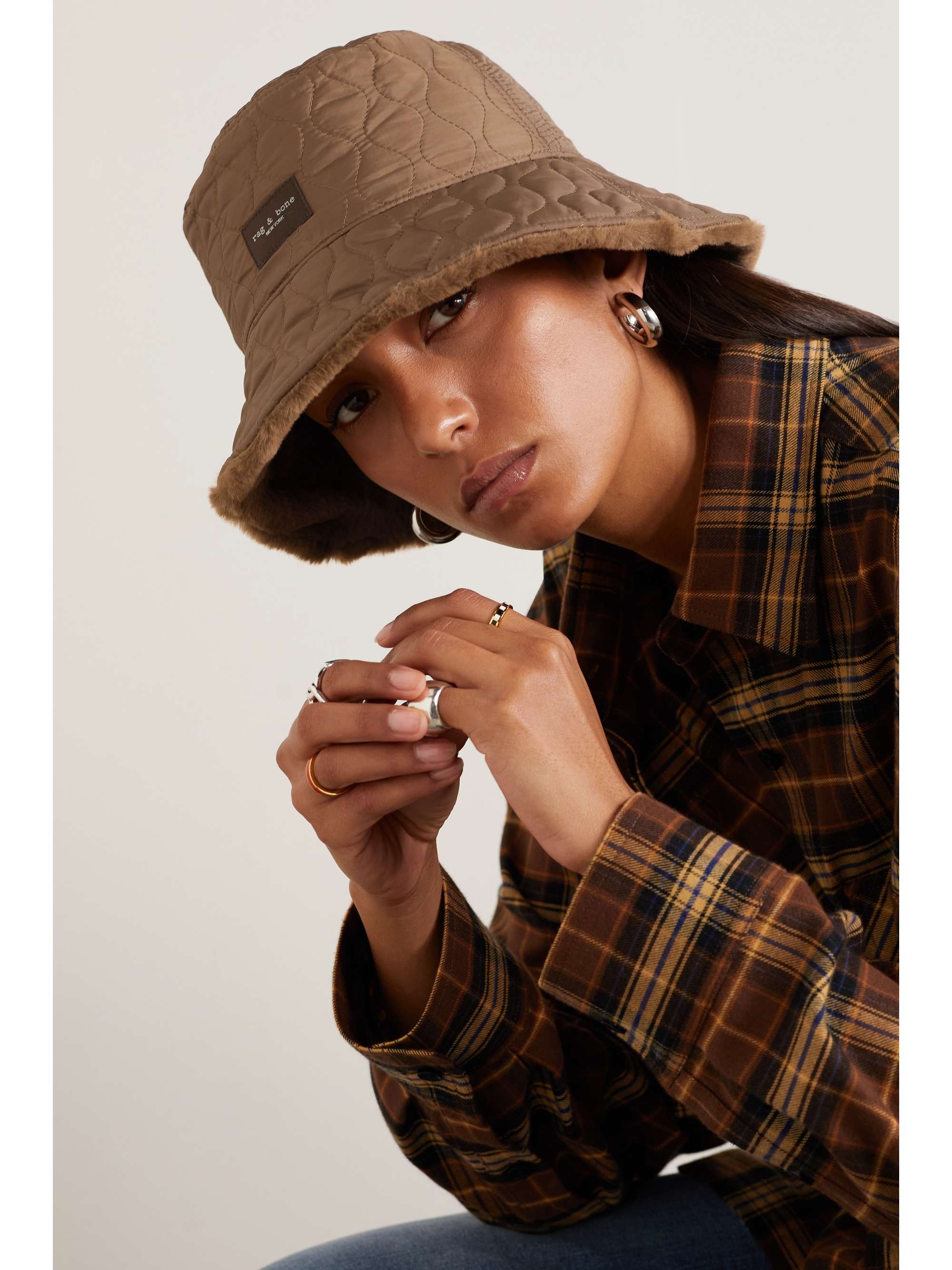 RAG & BONE Addison reversible fleece and recycled-shell bucket hat