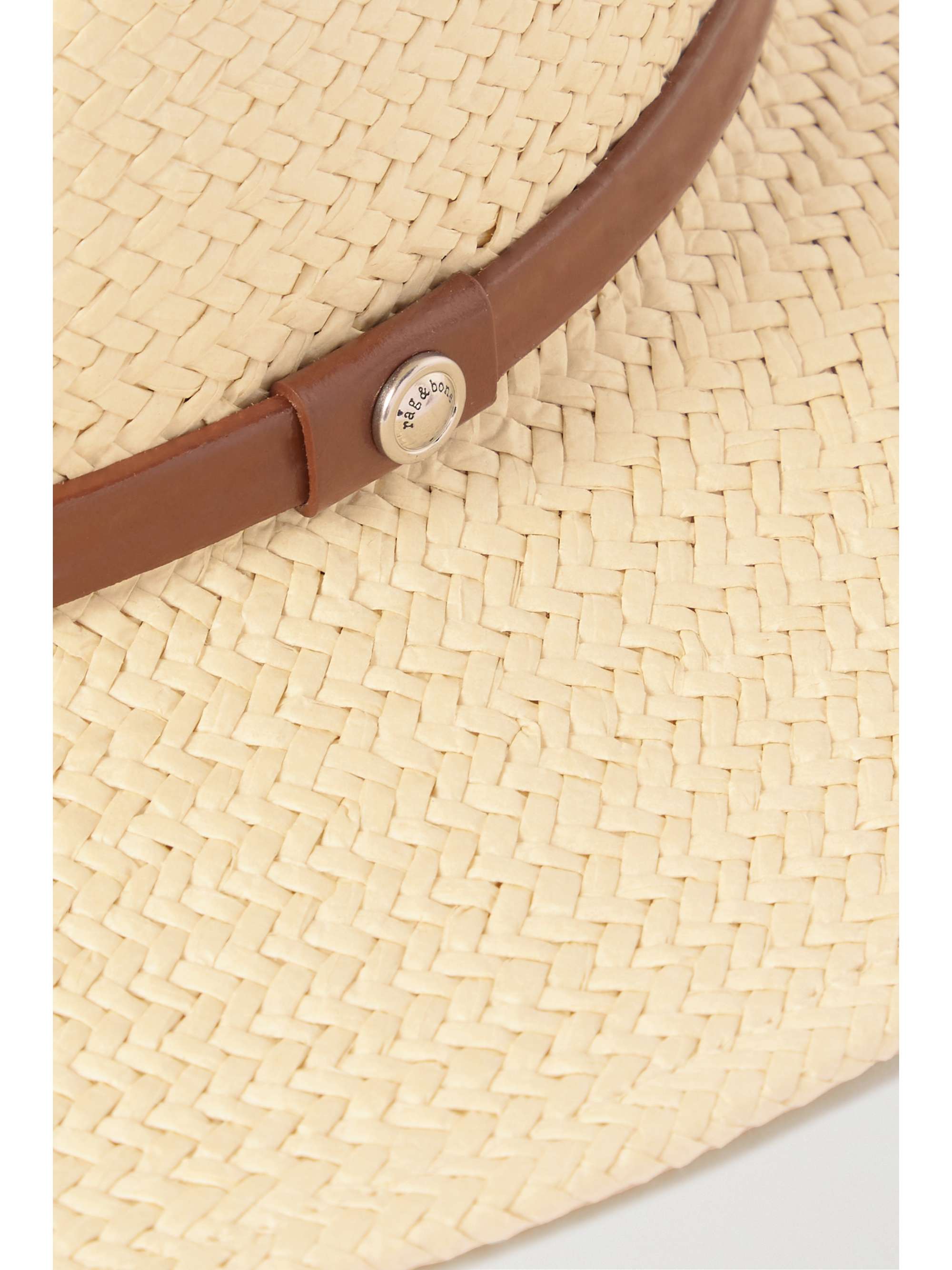 RAG & BONE Leather-trimmed straw fedora