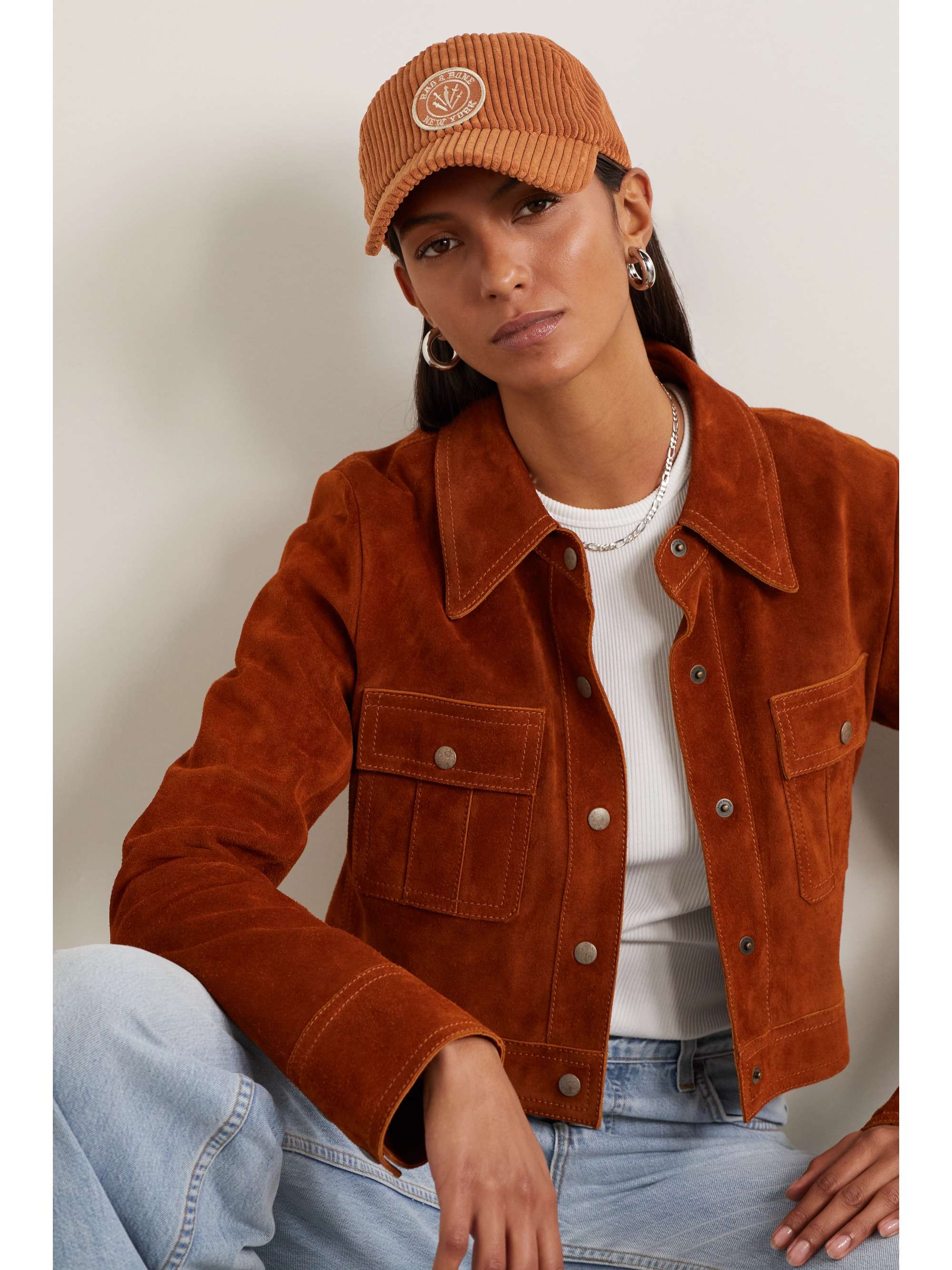 RAG & BONE Avery appliquéd recycled-corduroy baseball cap